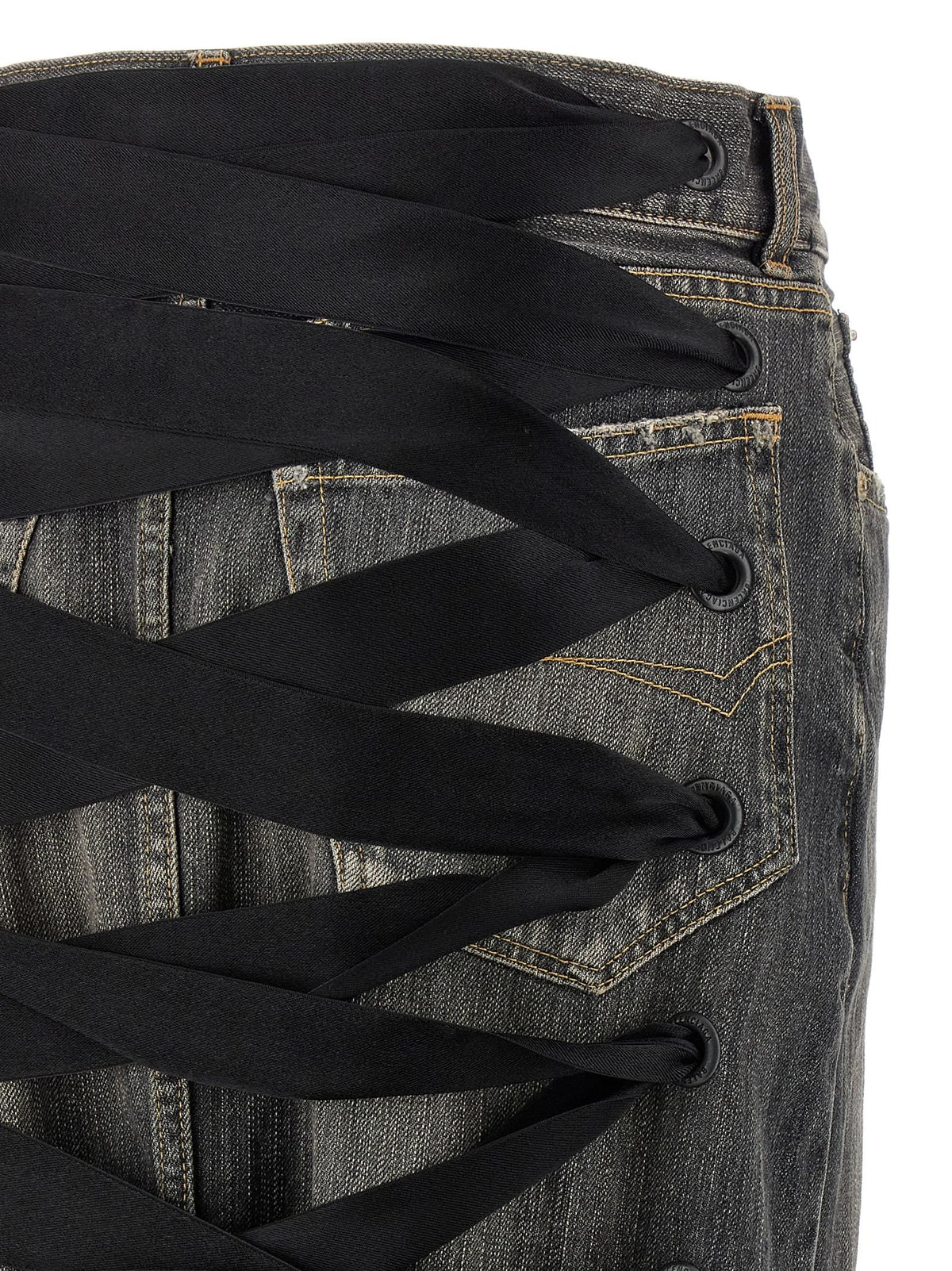 Balenciaga Women 'Lace Up' Denim Skirt BALENCIAGA