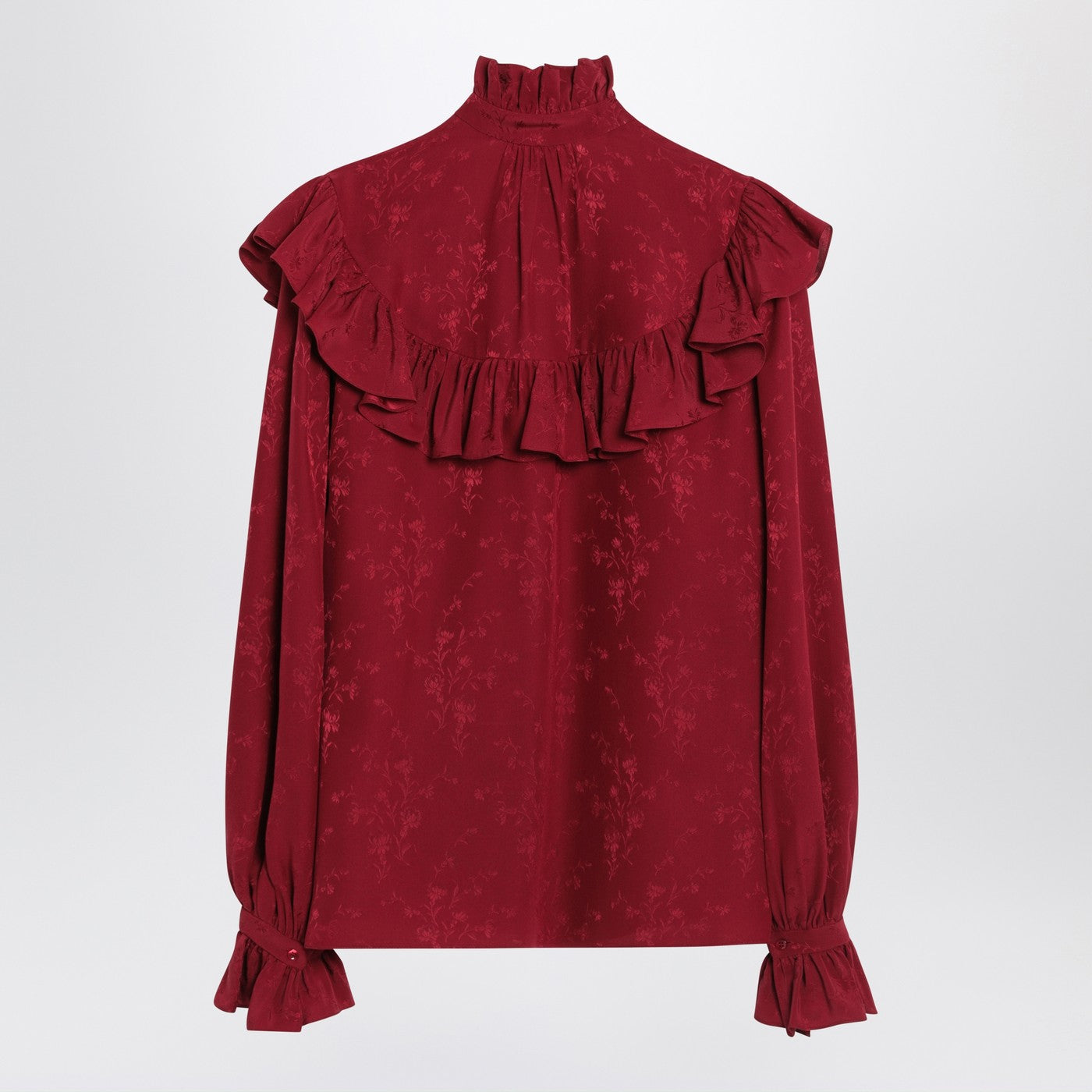 Saint Laurent Red Damask Silk Shirt Women SAINT LAURENT