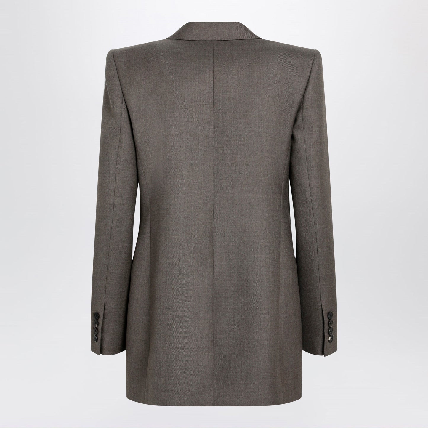 Saint Laurent Single-Breasted Jacket In Taupe Virgin Wool Women SAINT LAURENT
