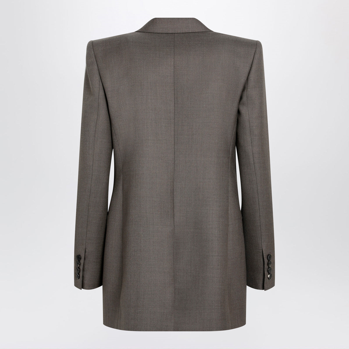Saint Laurent Single-Breasted Jacket In Taupe Virgin Wool Women SAINT LAURENT