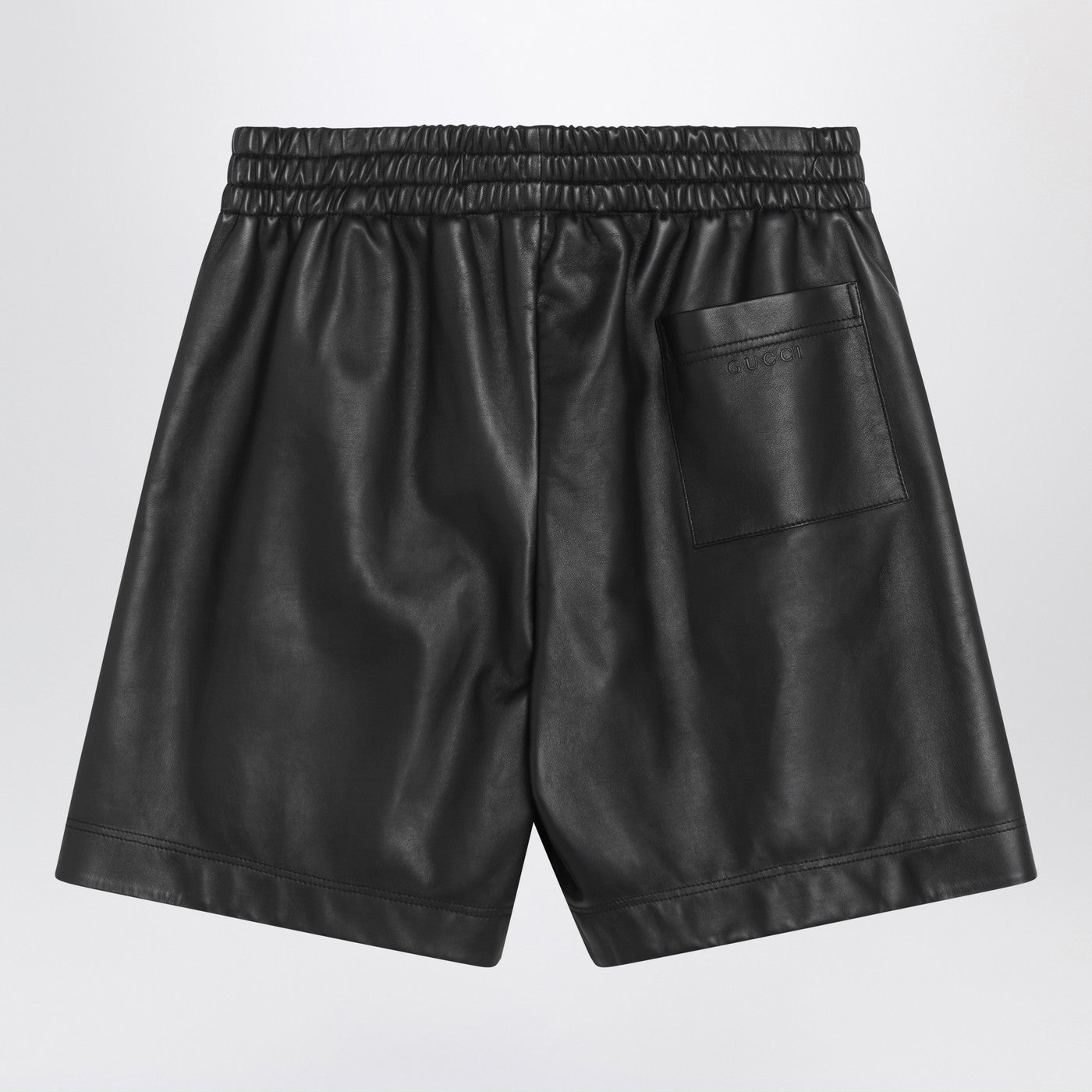 Gucci Black Leather Bermuda Shorts Men GUCCI