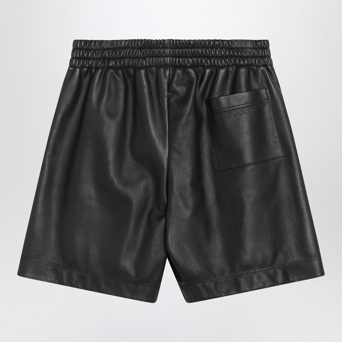 Gucci Black Leather Bermuda Shorts Men GUCCI
