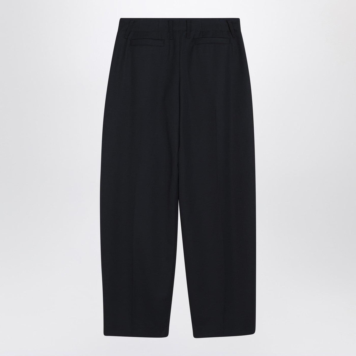 Alexander Mcqueen Wide Navy Blue Wool Trousers Women ALEXANDER MCQUEEN