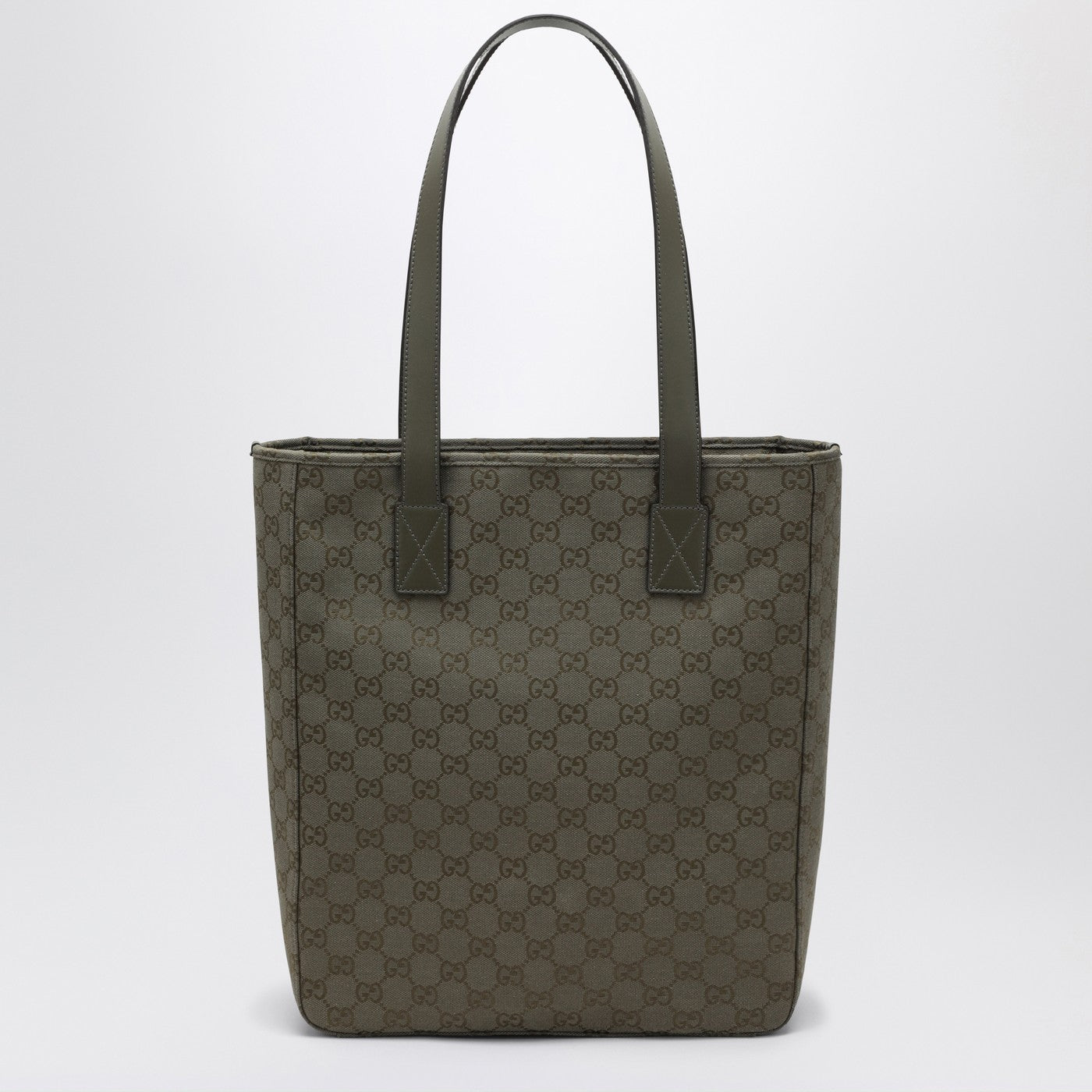 Gucci Medium Shopping Bag In Green Gg Fabric Men GUCCI