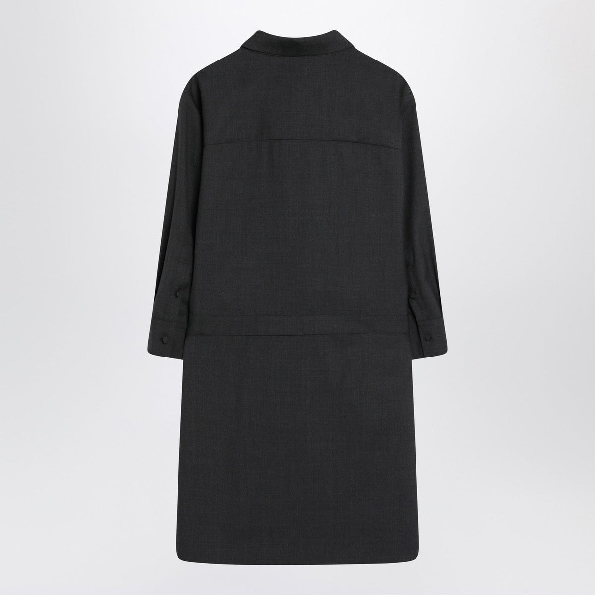 Gucci Grey Shirt Dress In Wool Women GUCCI