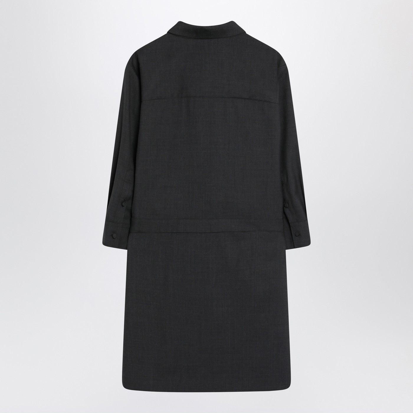 Gucci Grey Shirt Dress In Wool Women GUCCI