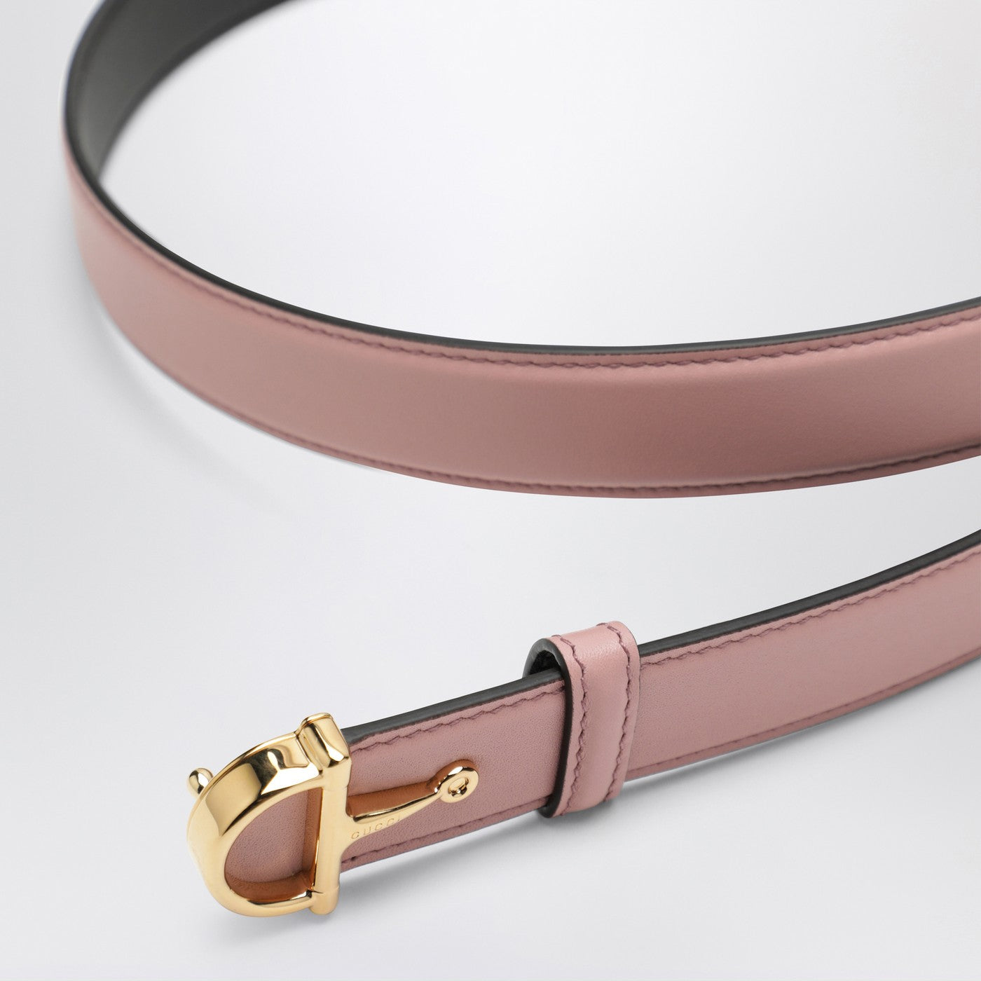 Gucci Thin Pink Belt With Half Horsebit Buckle Women GUCCI