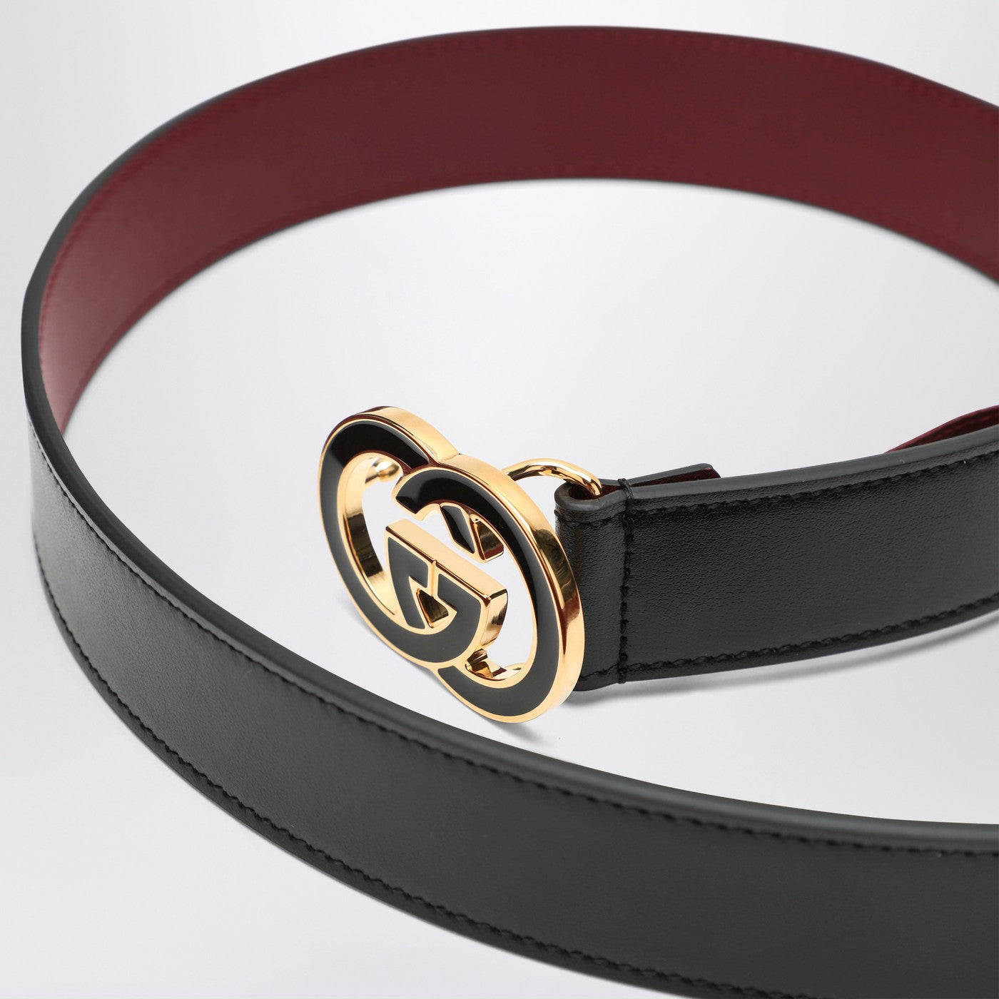 Gucci Black Gg Interlocking Buckle Belt Women GUCCI