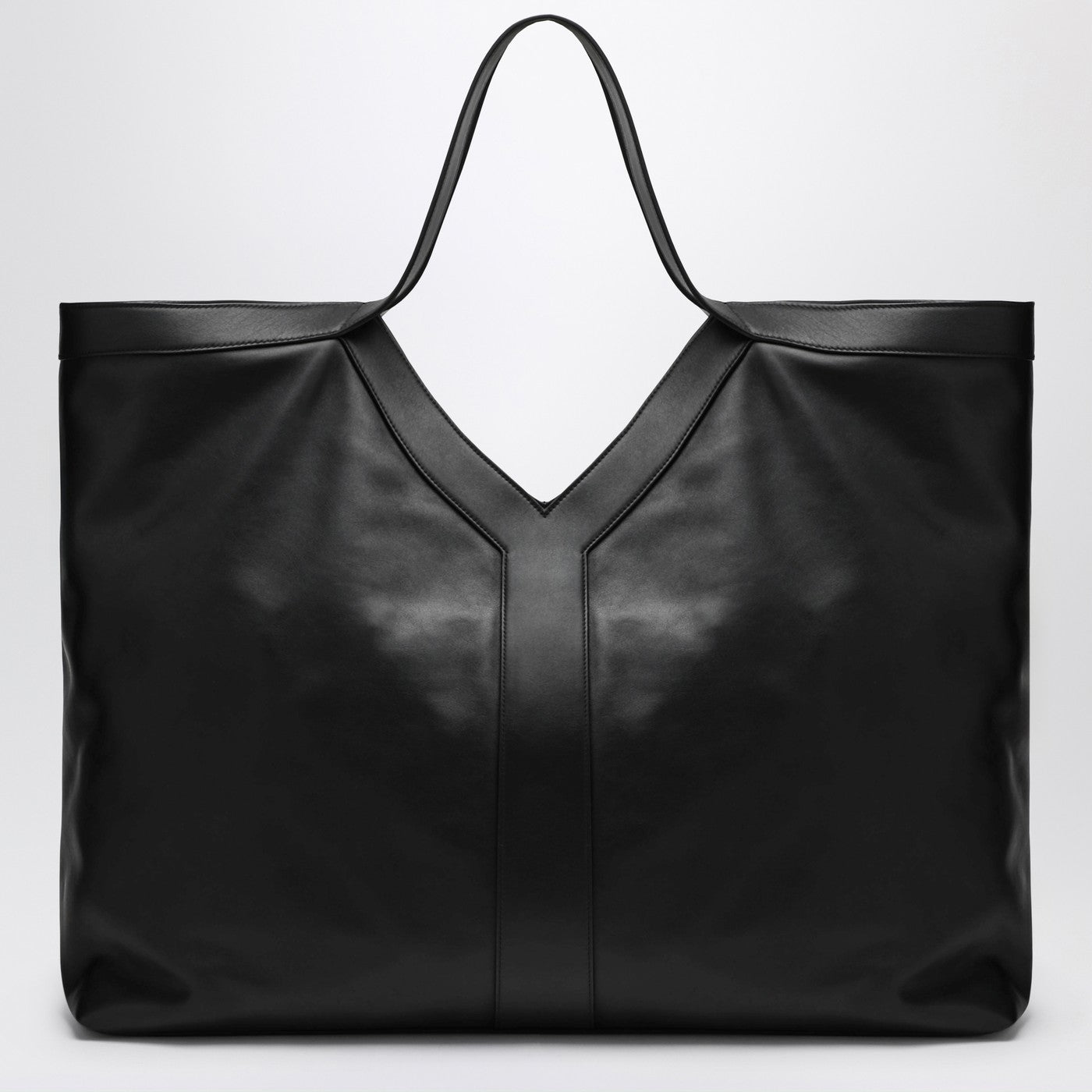 Saint Laurent Maxi Y Tote Bag Black Pebbled Leather Men SAINT LAURENT