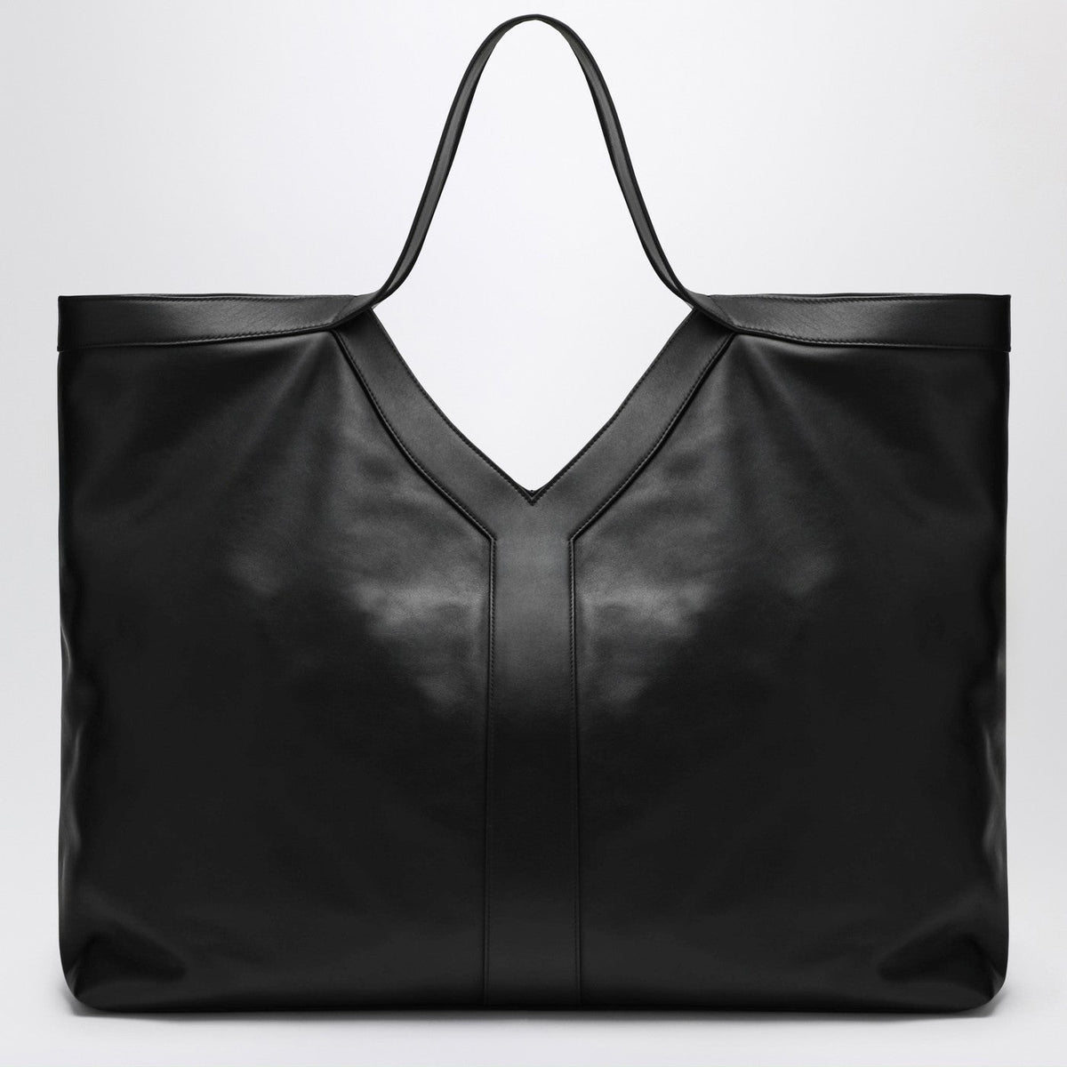 Saint Laurent Maxi Y Tote Bag Black Pebbled Leather Men SAINT LAURENT
