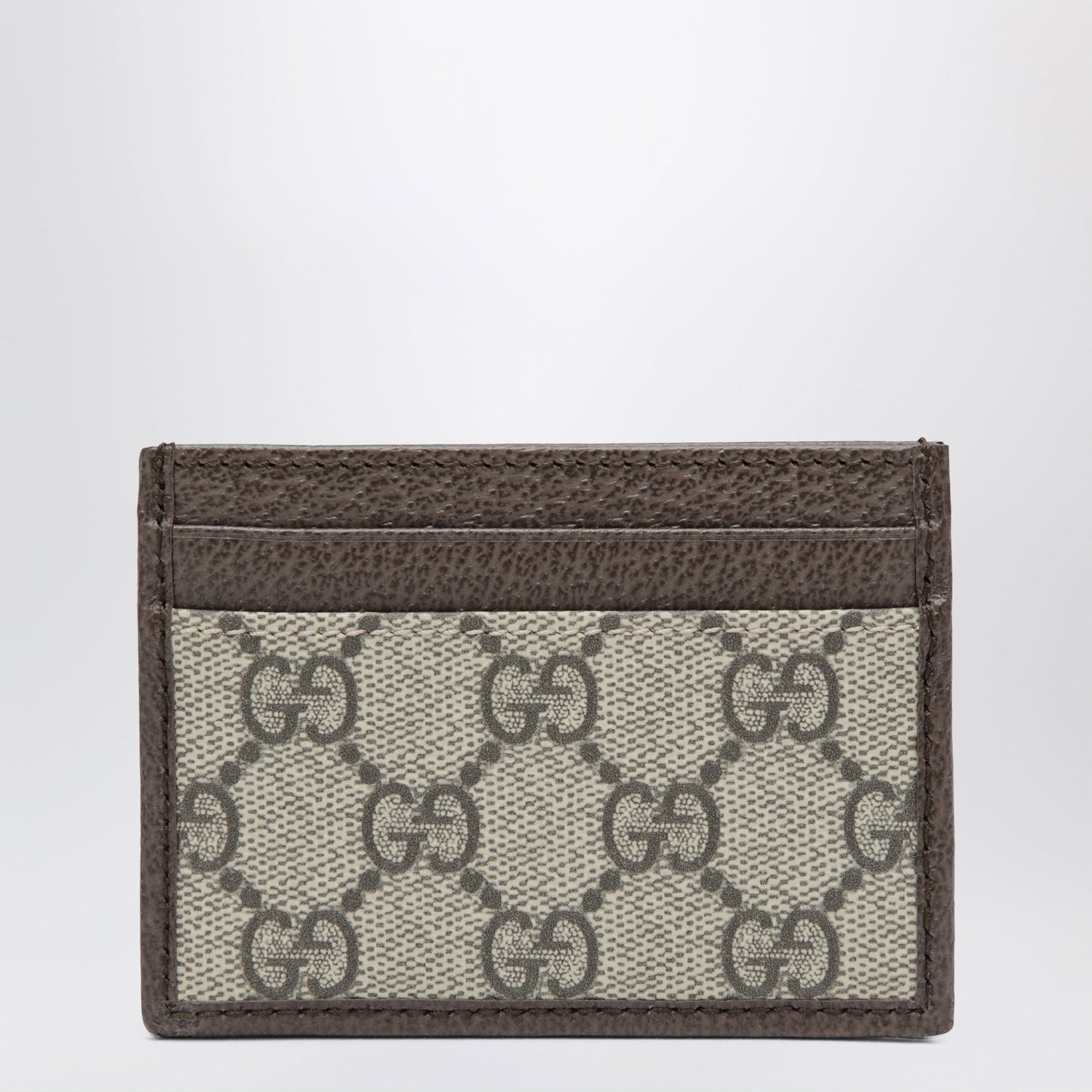 Gucci Ophidia Gg Supreme Card Holder In Beige/Dark Brown Women GUCCI