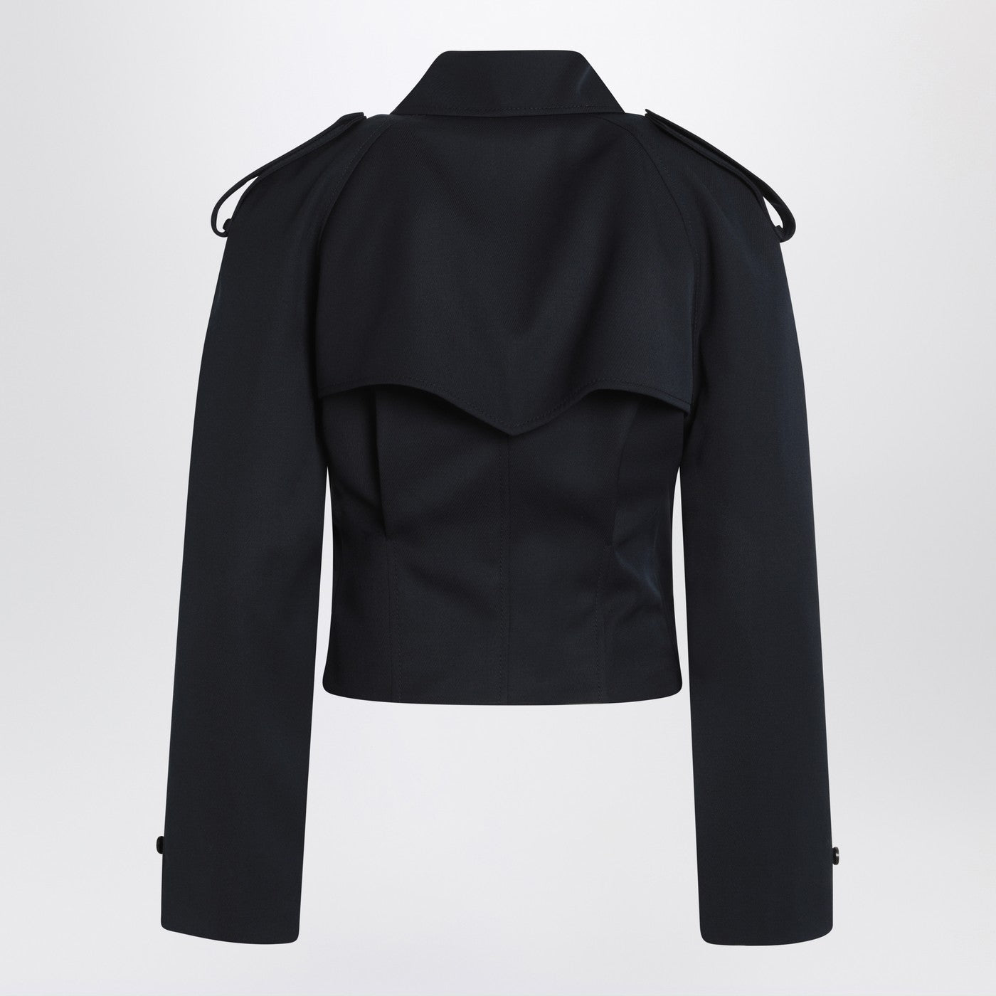 Alexander Mcqueen Short Double-Breasted Navy Blue Jacket Women ALEXANDER MCQUEEN