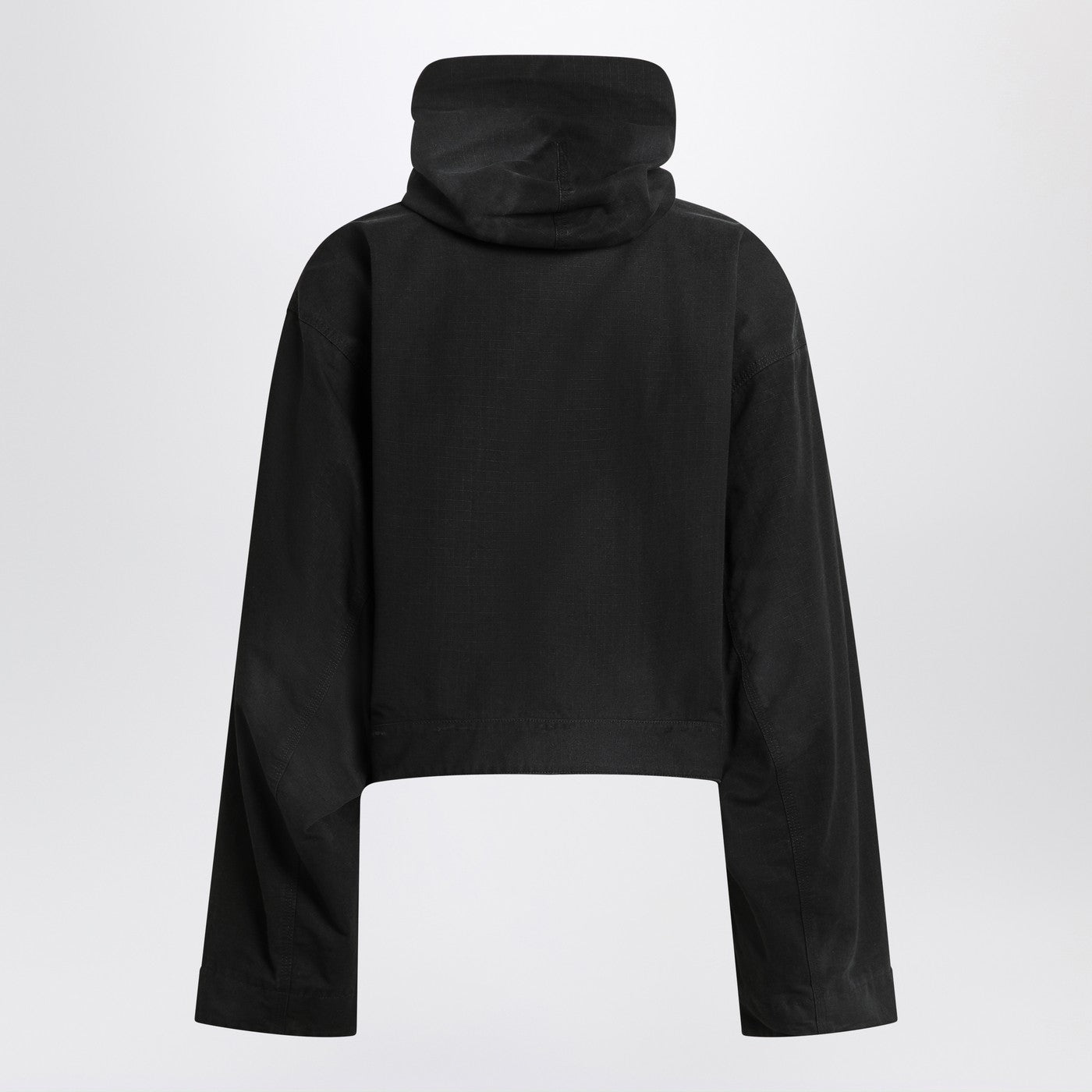 Balenciaga Cropped Jacket With Hood In Black Women BALENCIAGA
