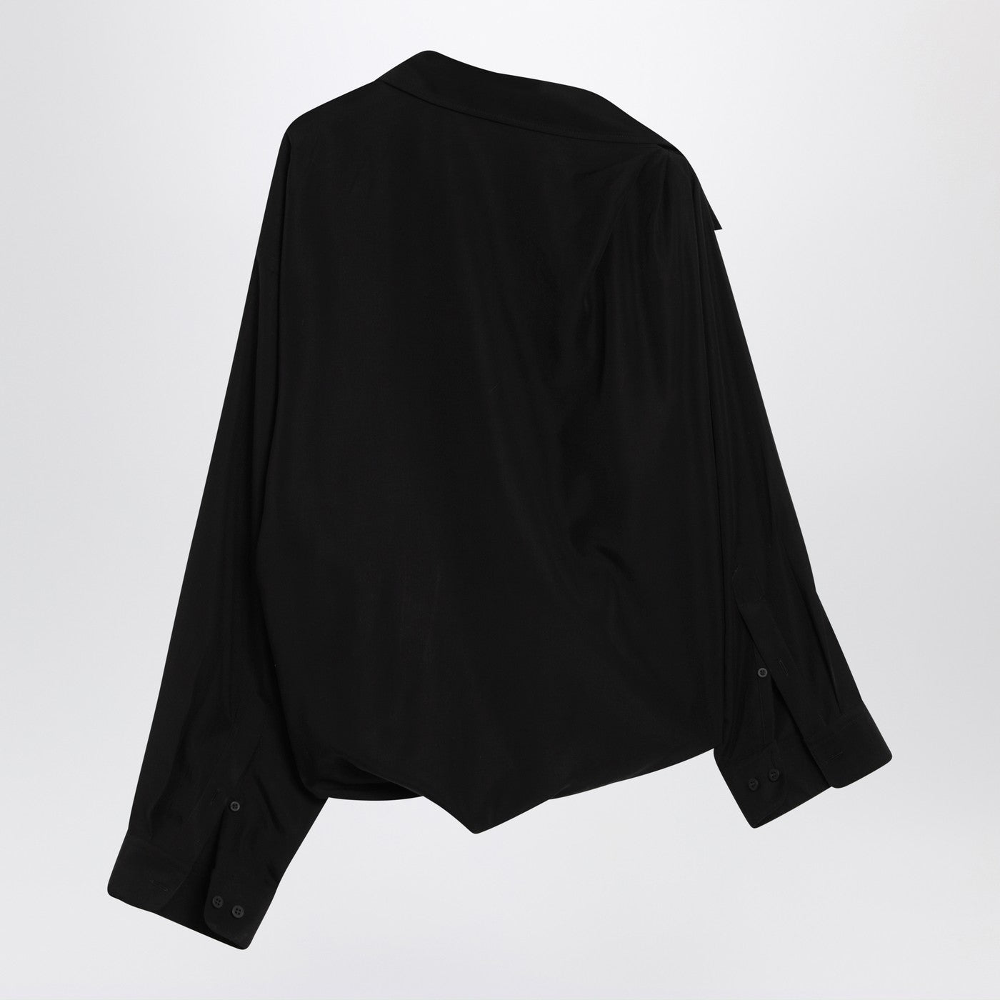 Balenciaga One-Shoulder Black Shirt In Poplin Women BALENCIAGA