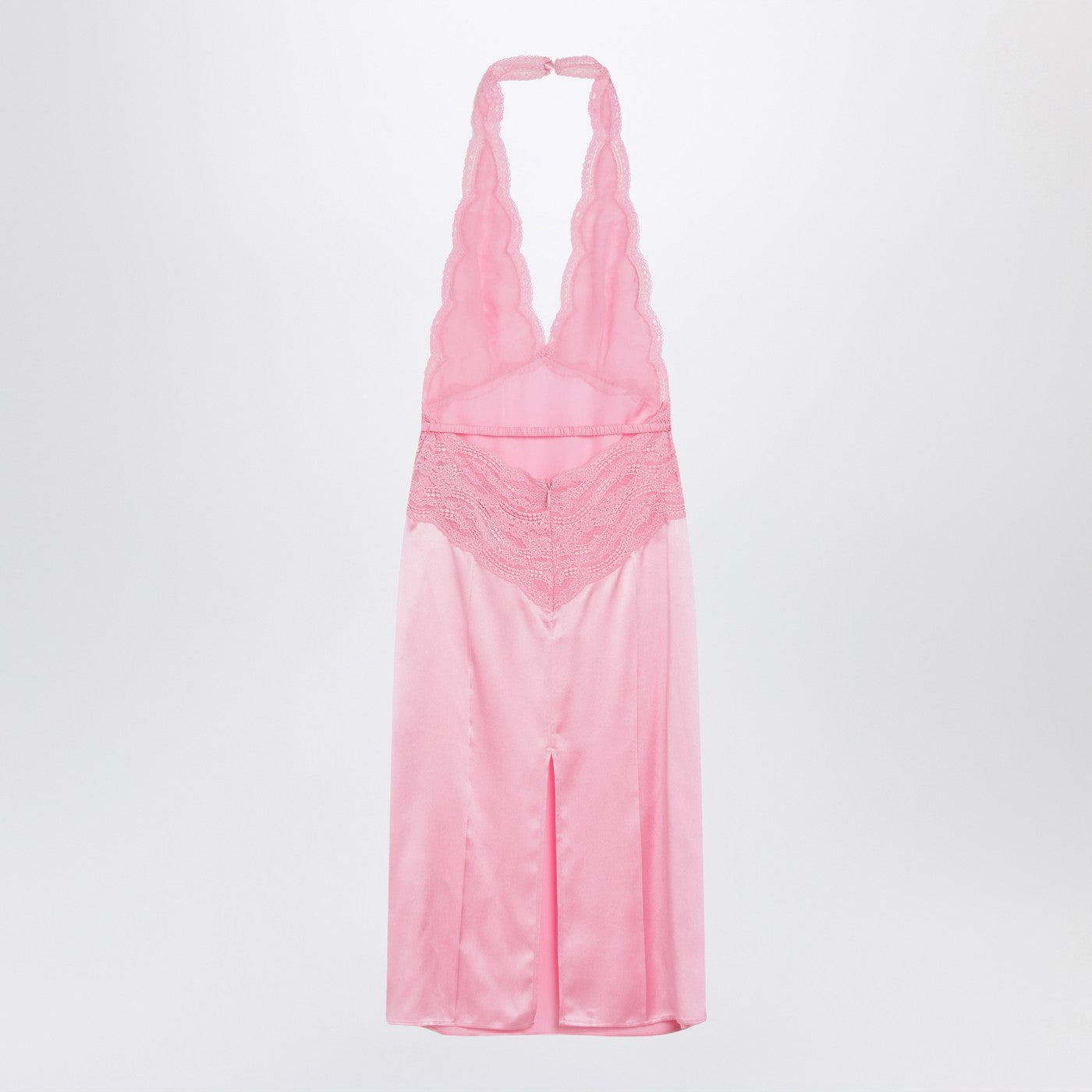 Gucci Pink Satin And Lace Dress Women GUCCI