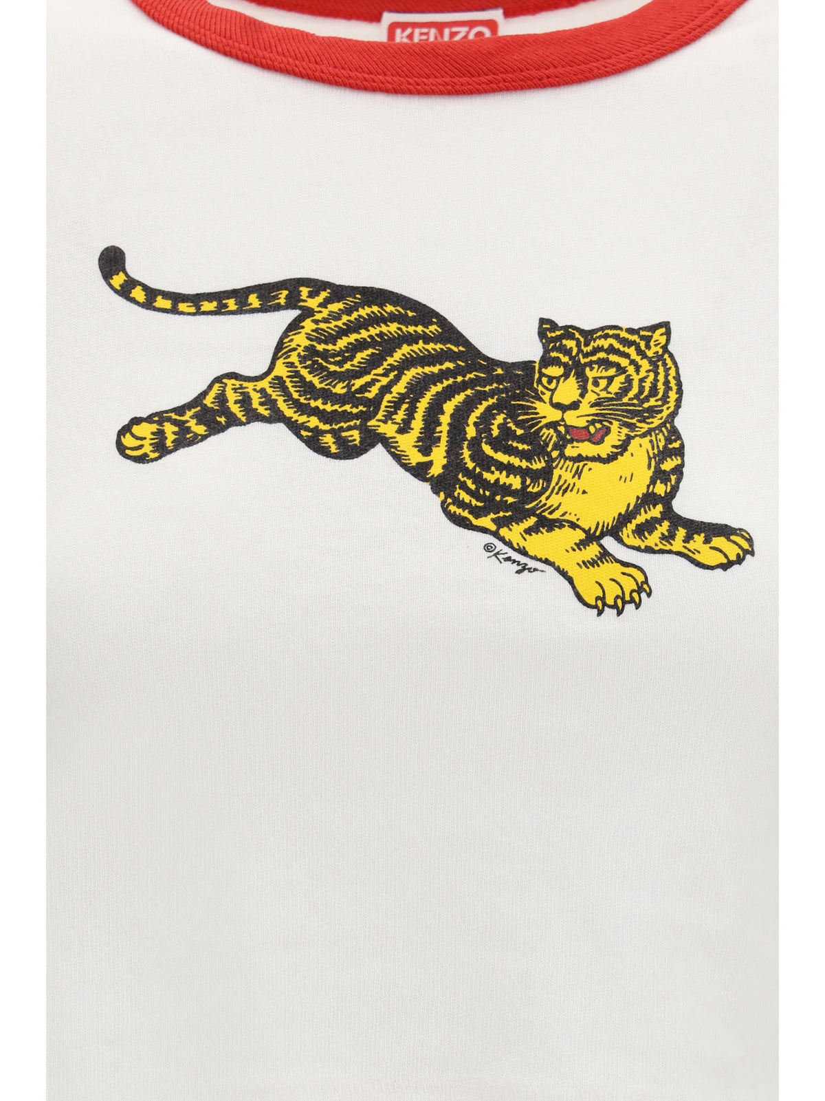 Kenzo Women Jumping Tiger Cropped Cotton T-Shirt KENZO