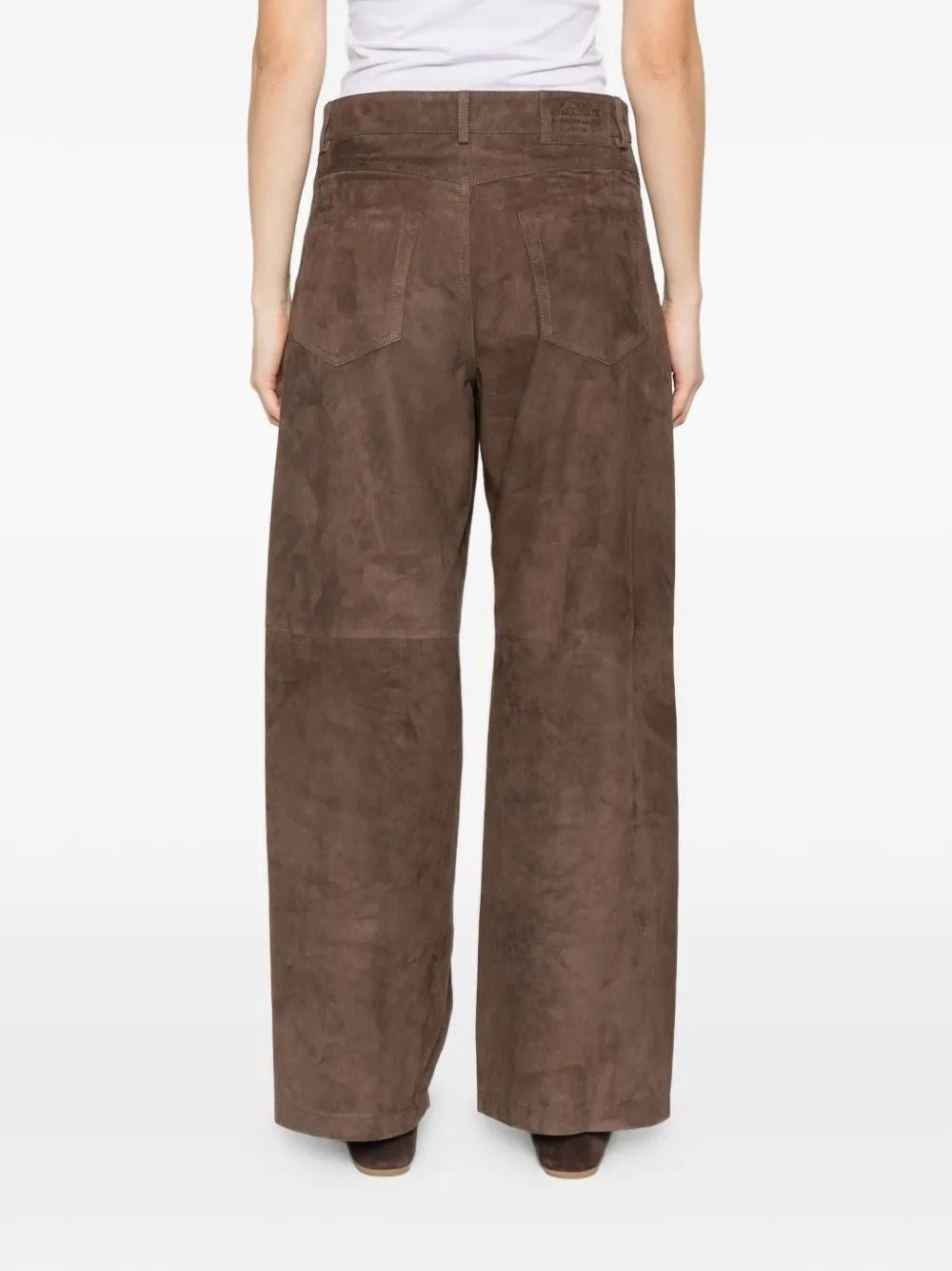 'S Max Mara Women Wide-Leg Suede Trousers S MAX MARA