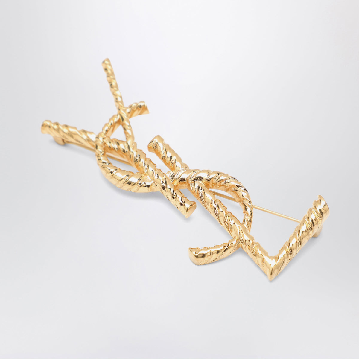 Saint Laurent Cassandre Brooch In Gold-Plated Metal Women SAINT LAURENT