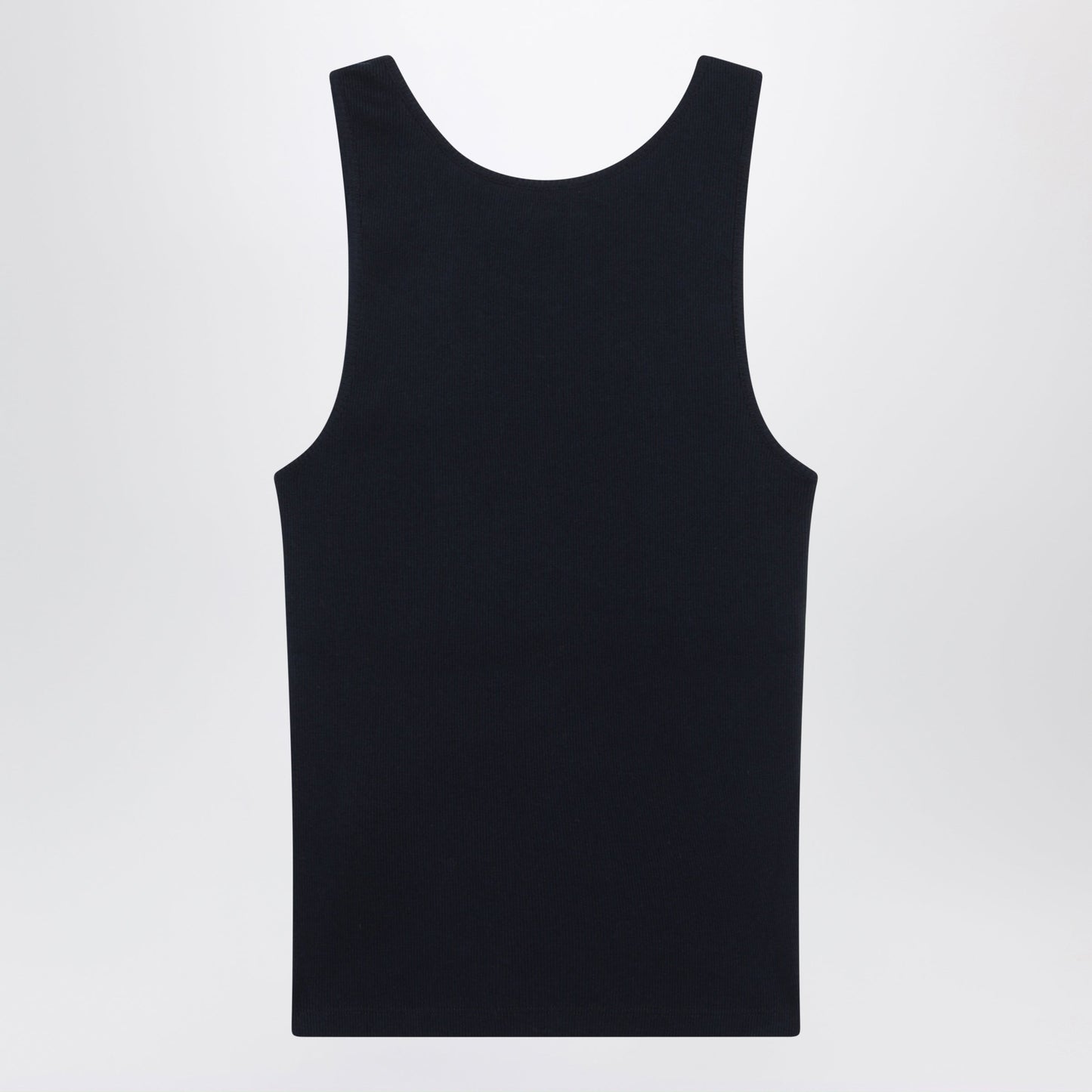 Saint Laurent Cassandre Ribbed Cotton Jersey Tank Top In Blue Women SAINT LAURENT