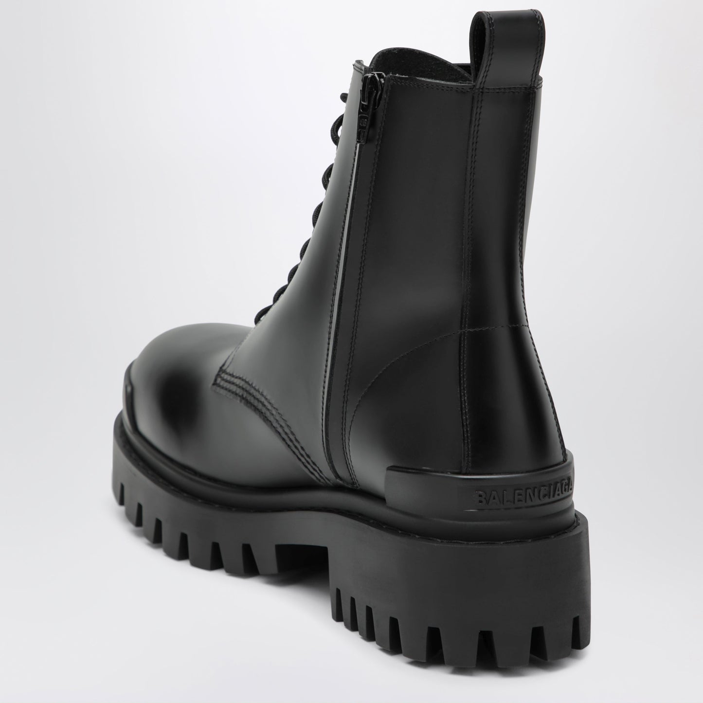 Balenciaga Black Combat Leather Boots Men BALENCIAGA