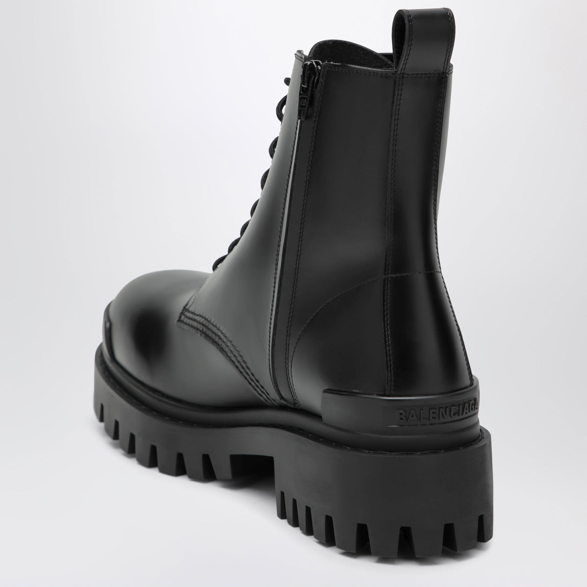 Balenciaga Black Combat Leather Boots Men BALENCIAGA