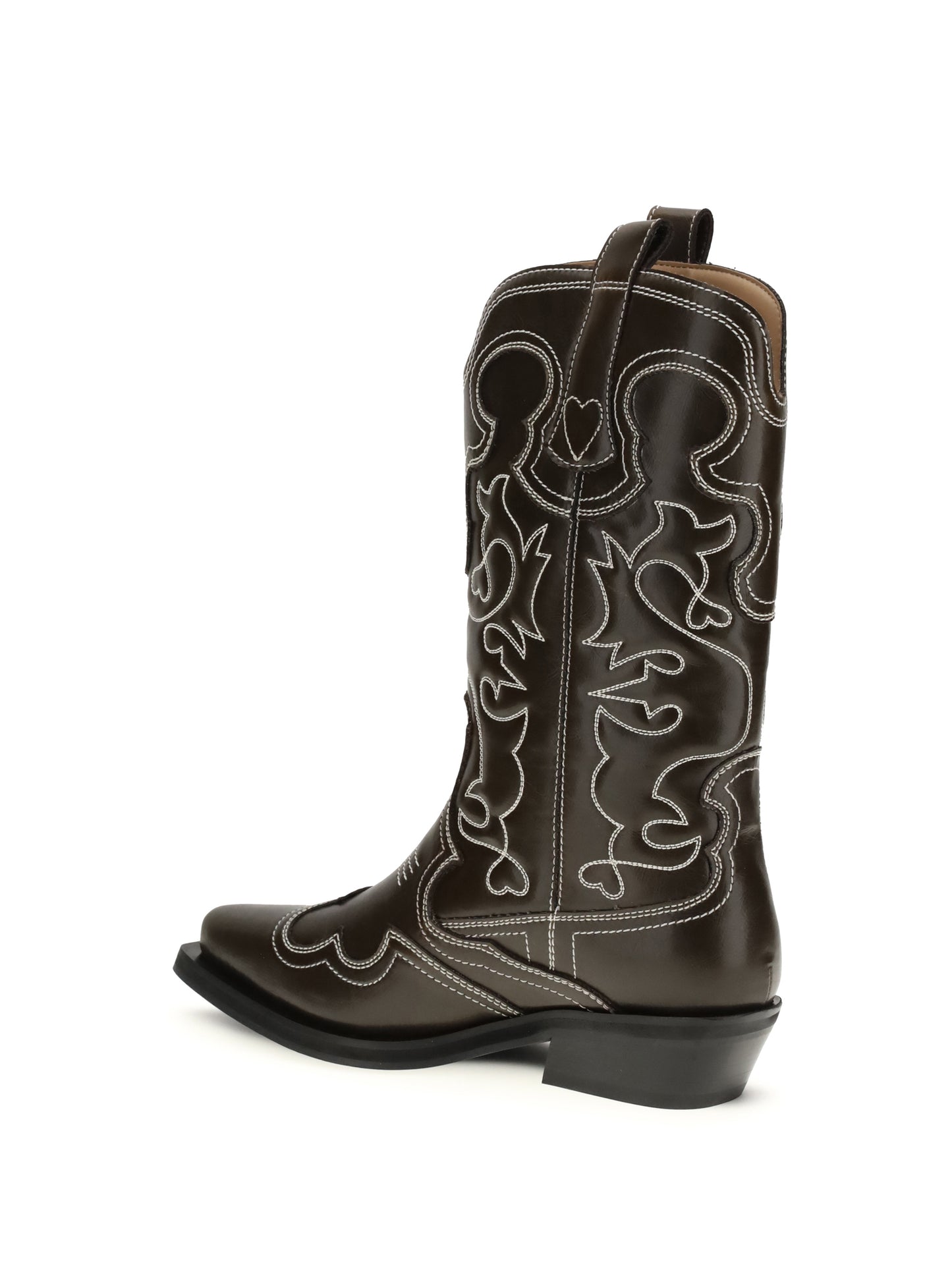 Ganni Women Faux-Leather Texan Boots GANNI