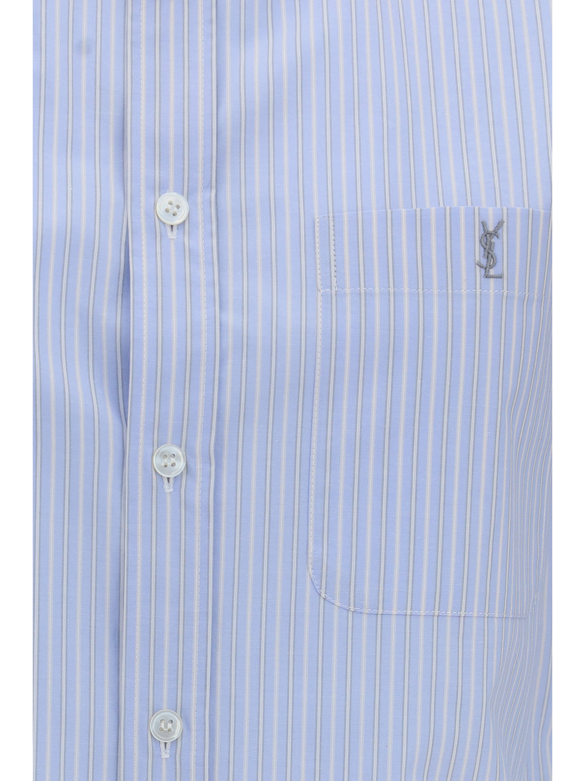 Saint Laurent Women Cassandre Striped Poplin Shirt SAINT LAURENT