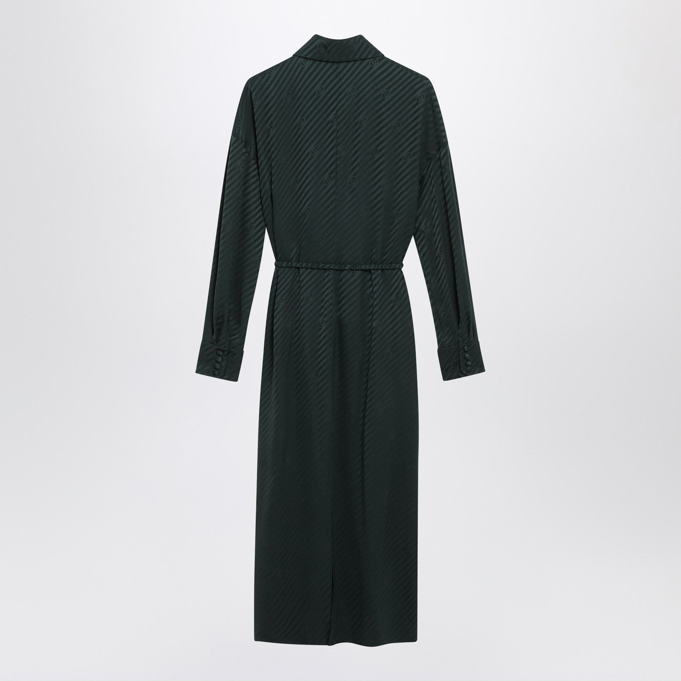Gucci Green Gg Jacquard Silk Wrap Dress Women GUCCI