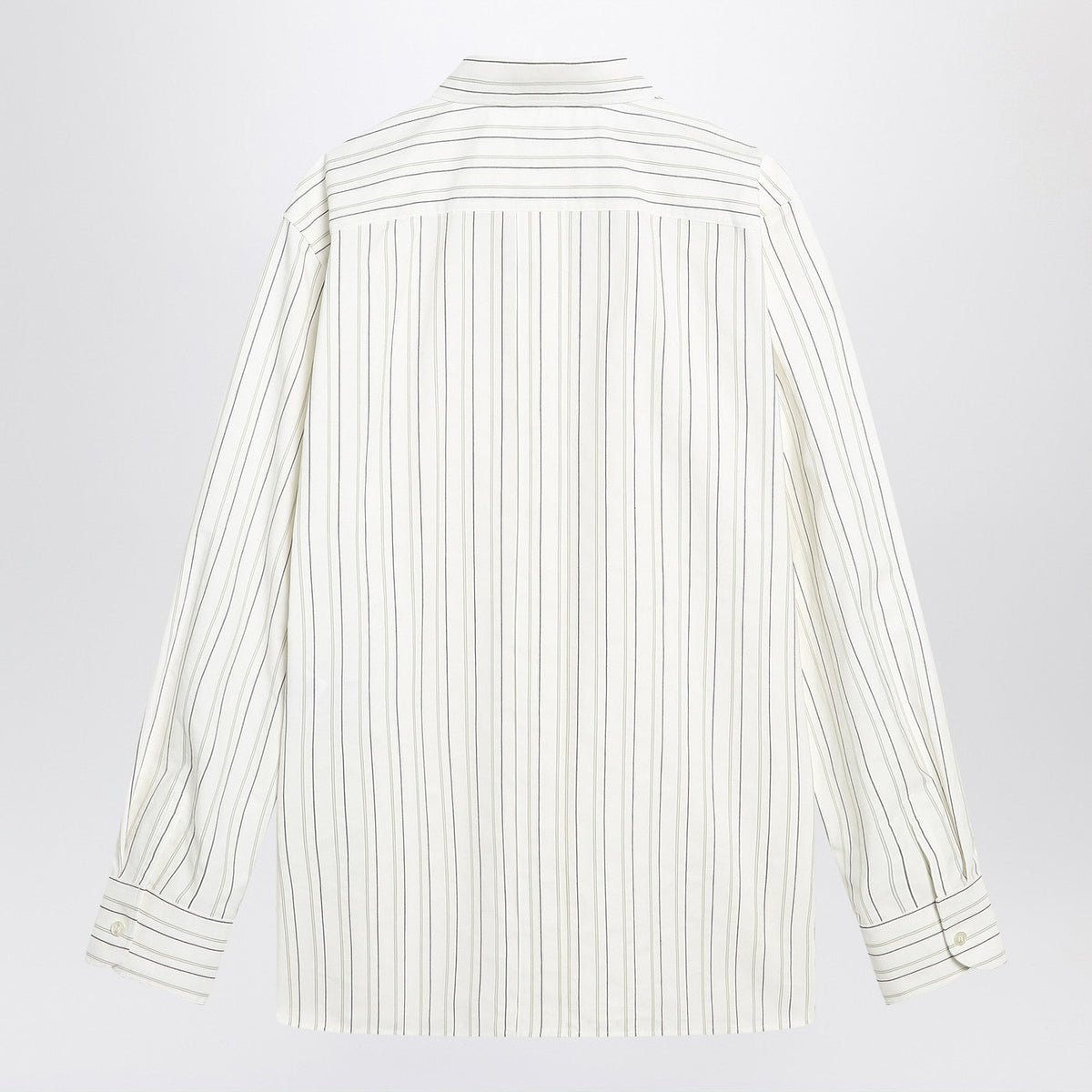 Saint Laurent White Striped Cassandre Shirt In Cotton Men SAINT LAURENT