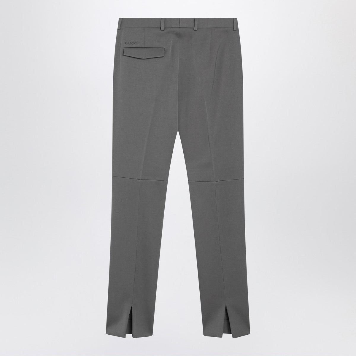 Gucci Grey Wool Satin Trousers Men GUCCI