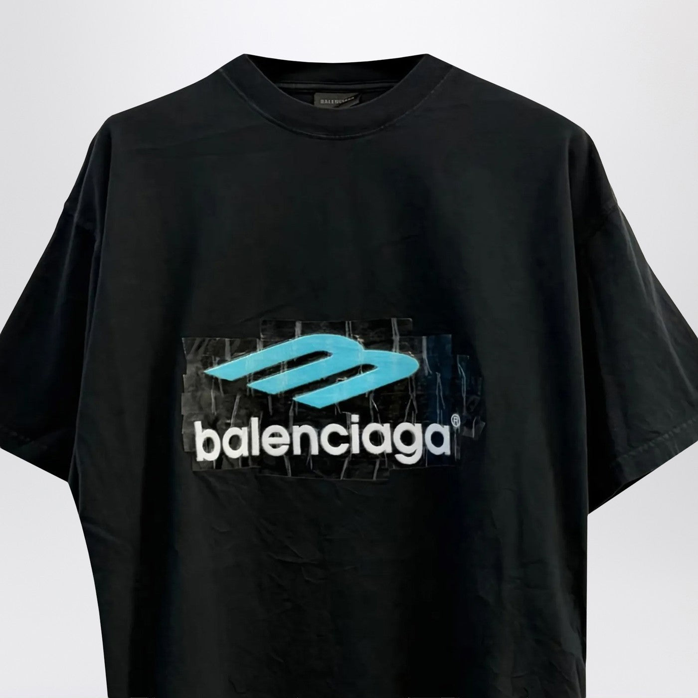 Balenciaga Oversized Washed Black 3B T-Shirt Men BALENCIAGA