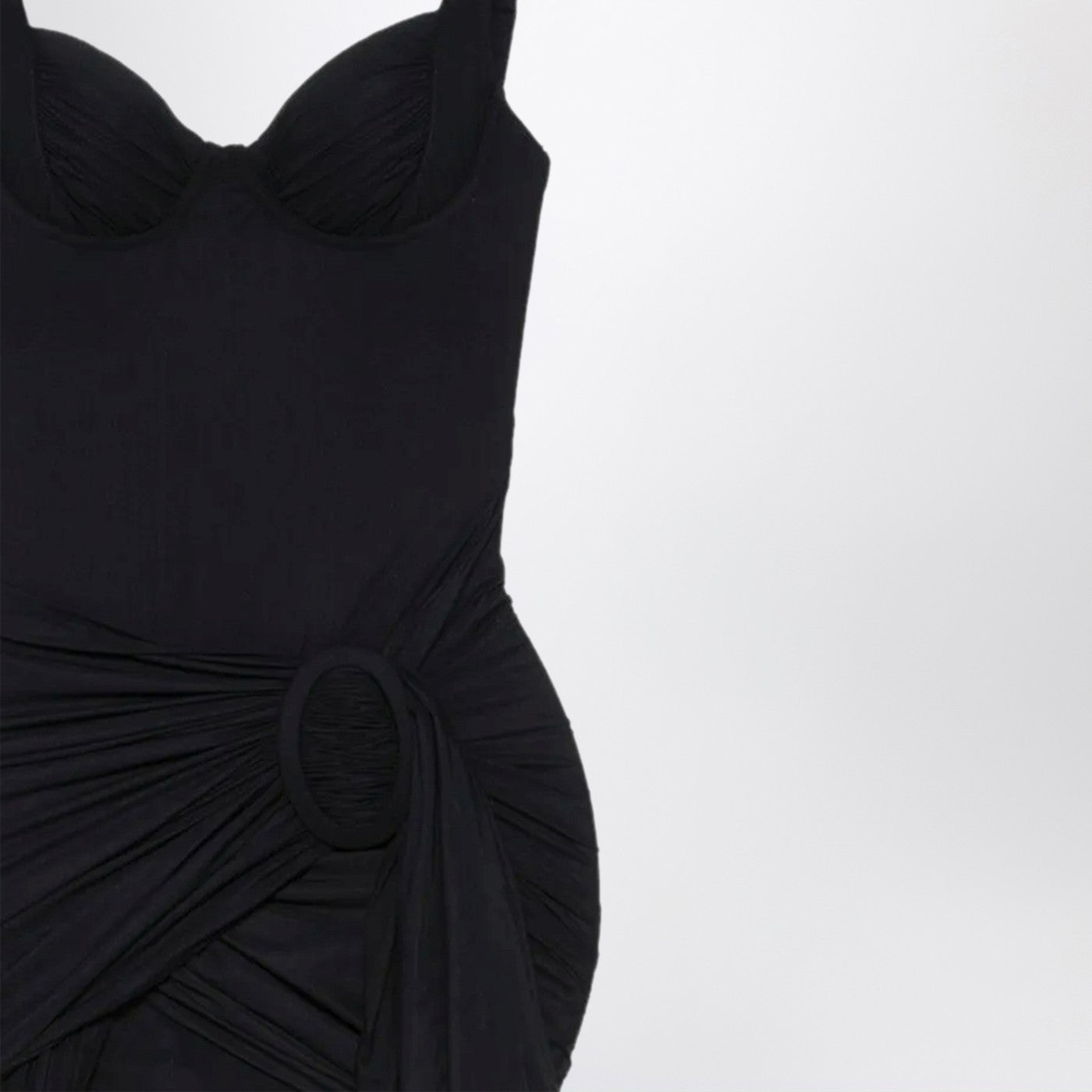 Balenciaga Black Draped Mini Dress In Jersey Women BALENCIAGA