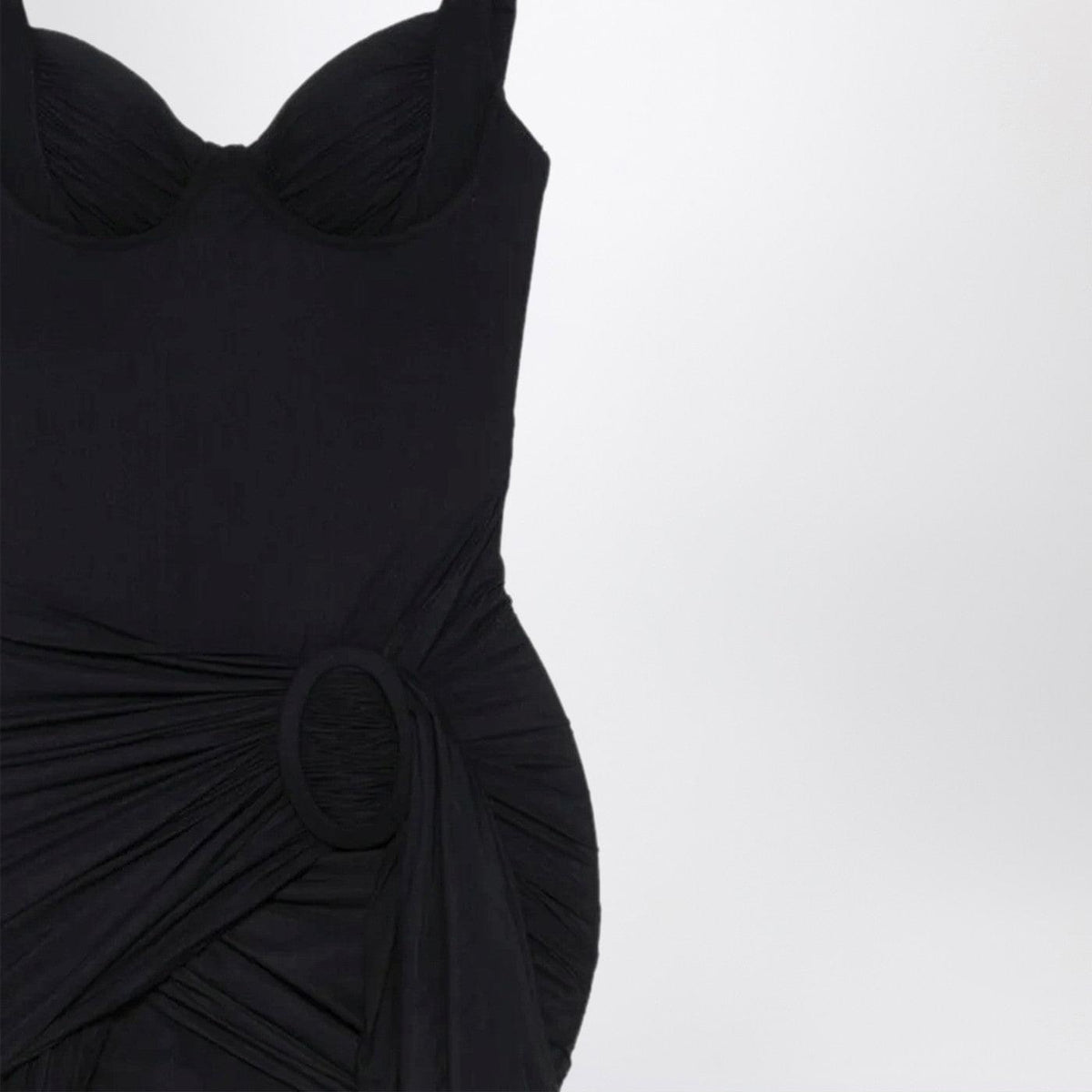 Balenciaga Black Draped Mini Dress In Jersey Women BALENCIAGA
