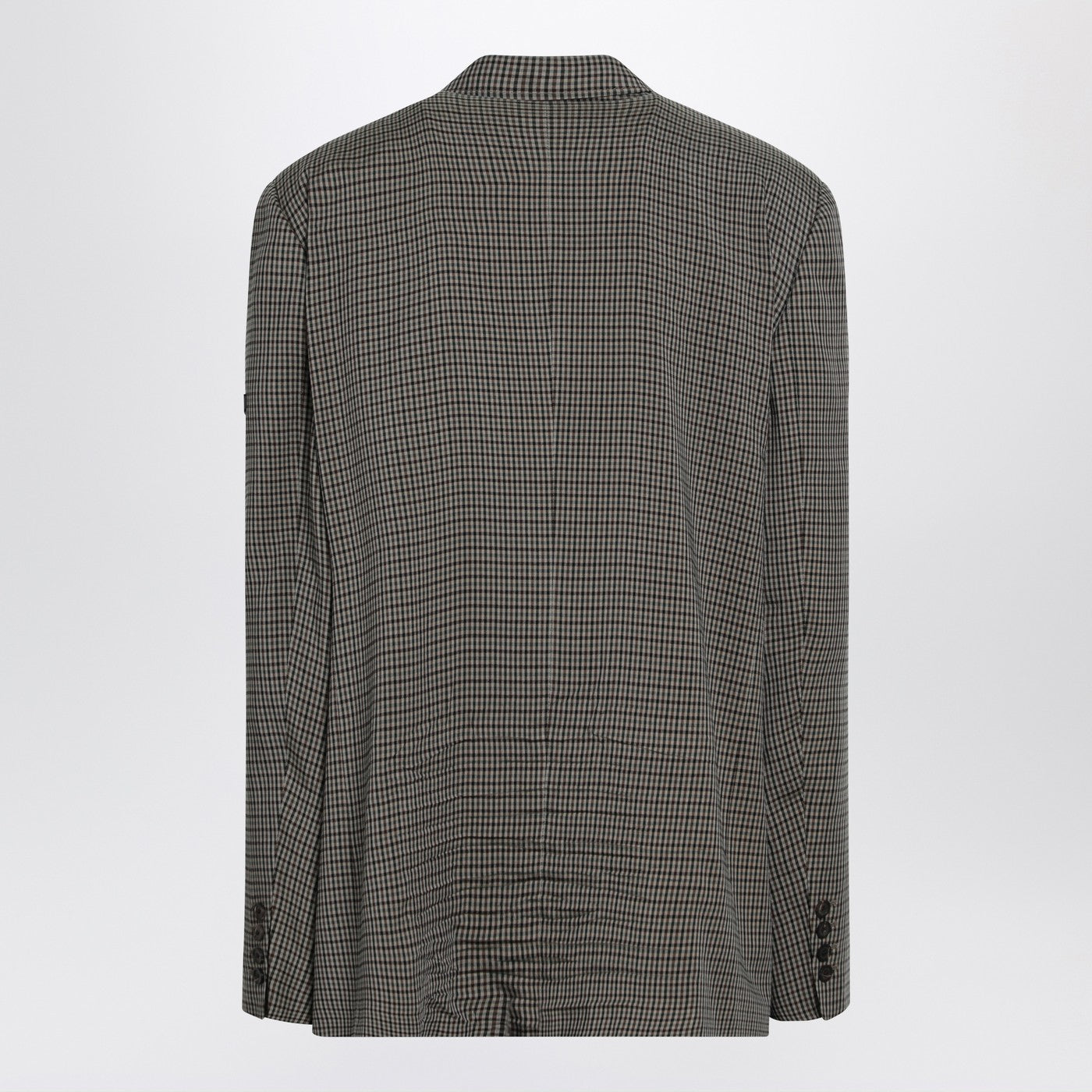 Balenciaga Khaki And Brown Gingham Jacket Men Men BALENCIAGA