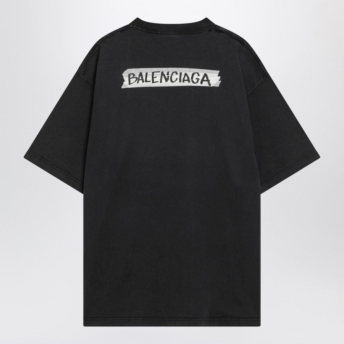 Balenciaga Black Washed Masking Tape T-Shirt With Medium Fit Women BALENCIAGA