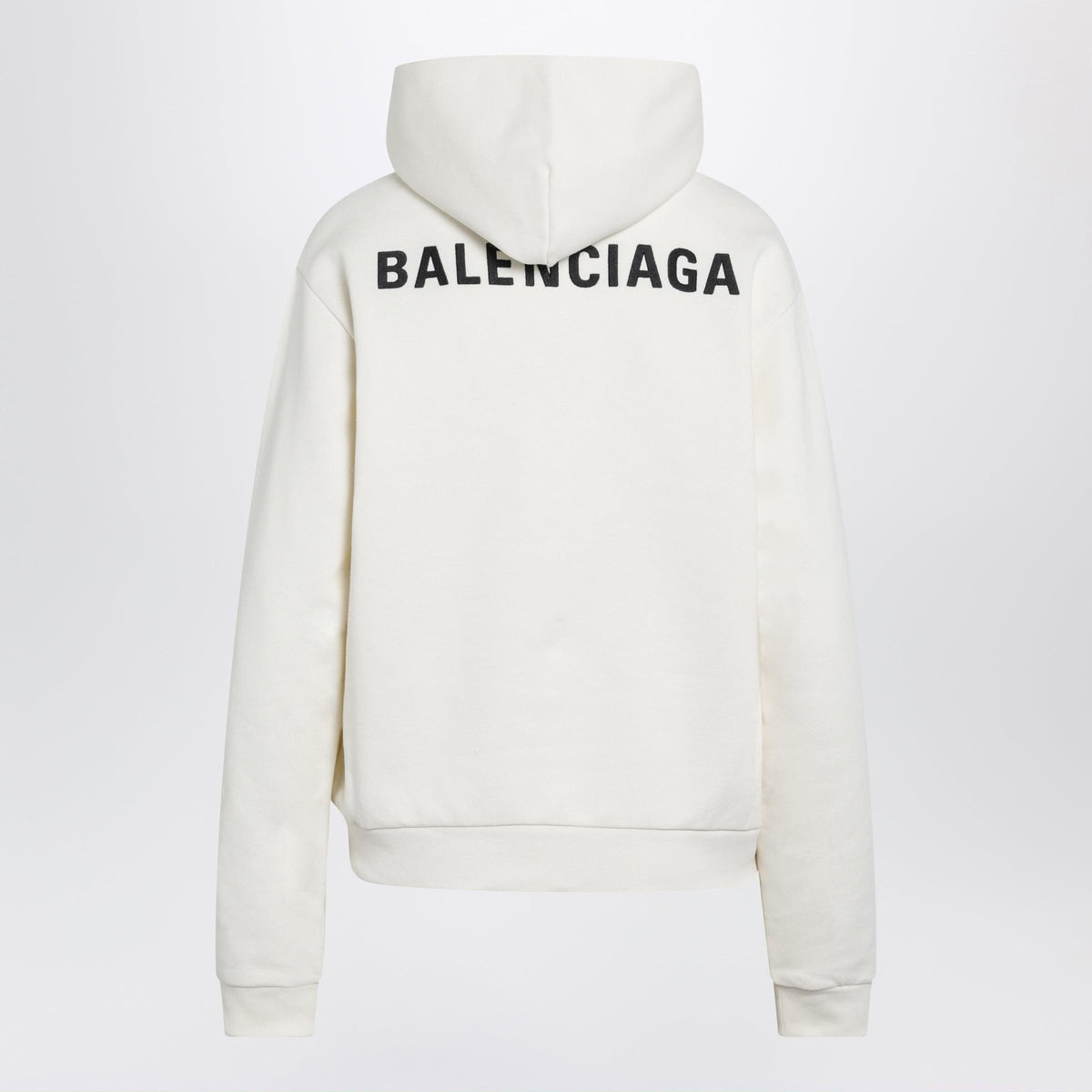 Balenciaga Medium-Fit Embroidered Hoodie In Dry Fleece, Cream Women Women BALENCIAGA