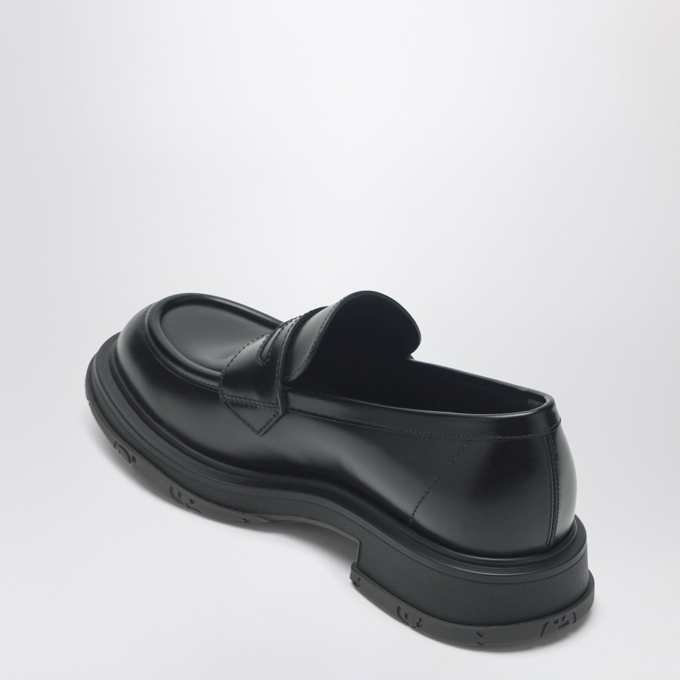 Gucci Black Leather Loafer With Logo Men GUCCI