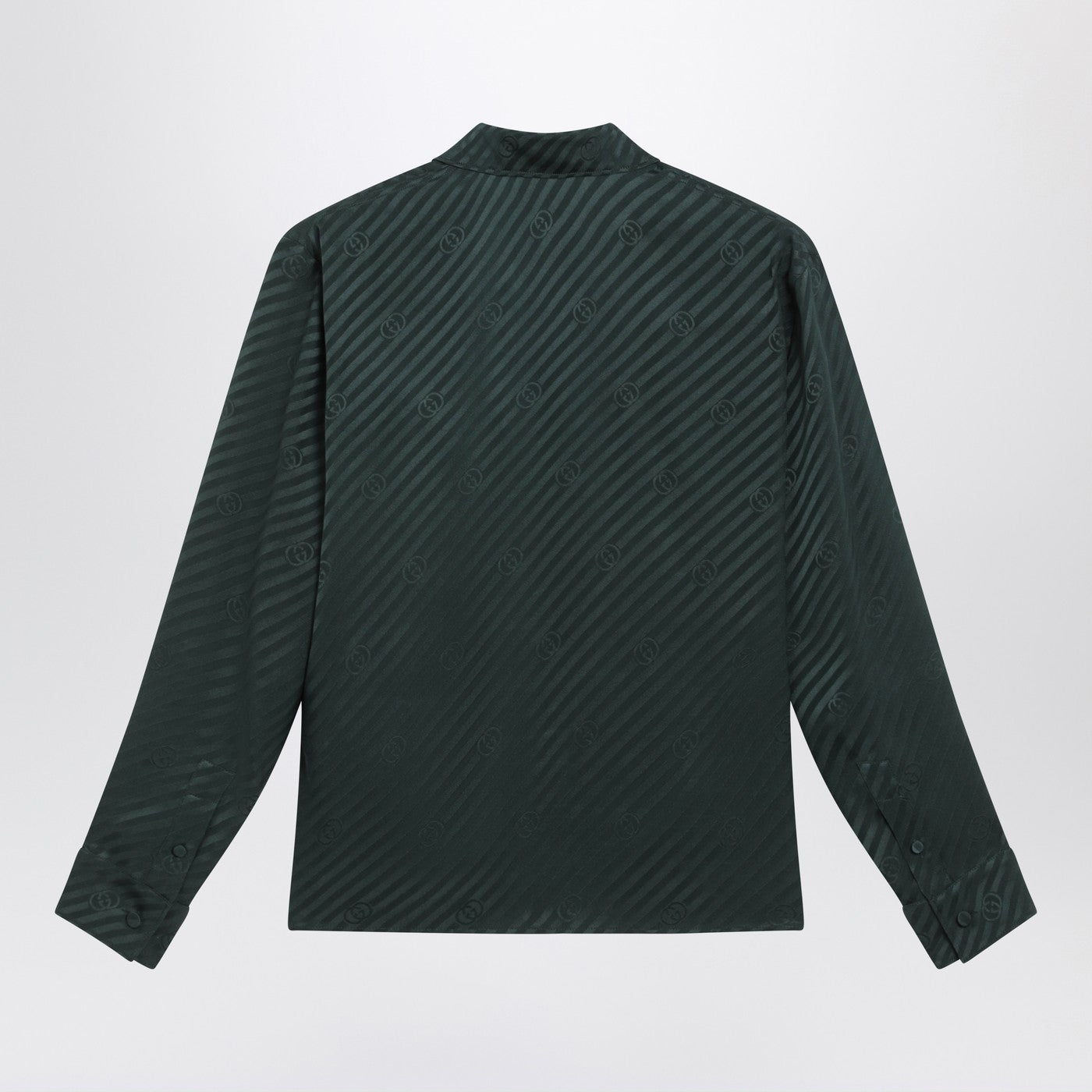 Gucci Green Gg Jacquard Silk Shirt Women GUCCI