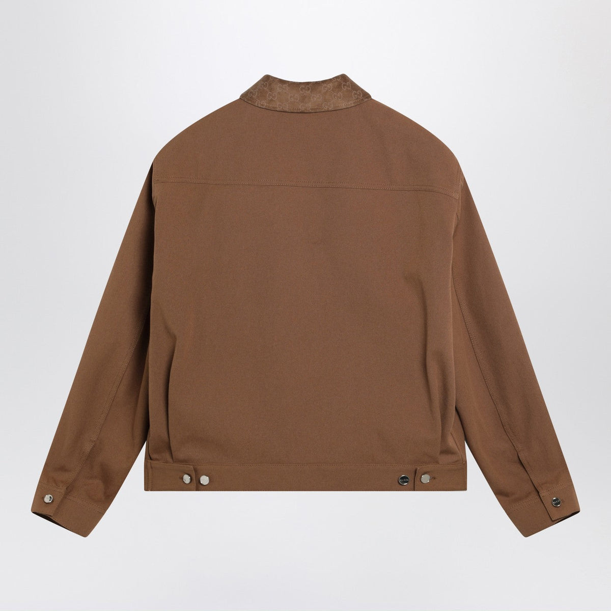 Gucci Camel Zip-Up Jacket With Gg Details Men GUCCI