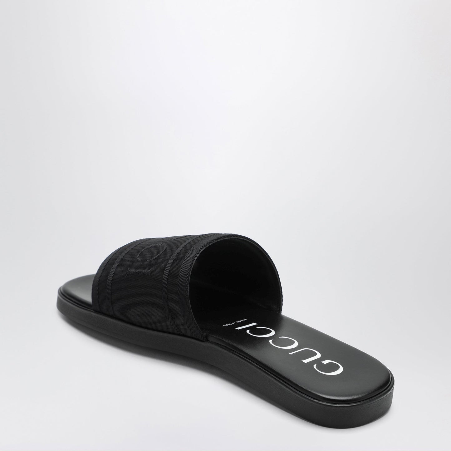 Gucci Black Jacquard Fabric Slides Men GUCCI