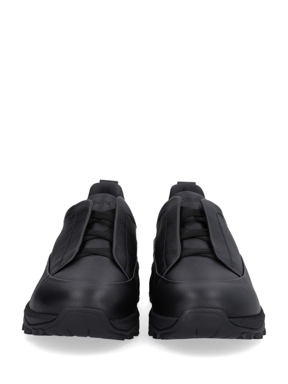 Zegna Men Triple Stitch Leather Sneakers ZEGNA
