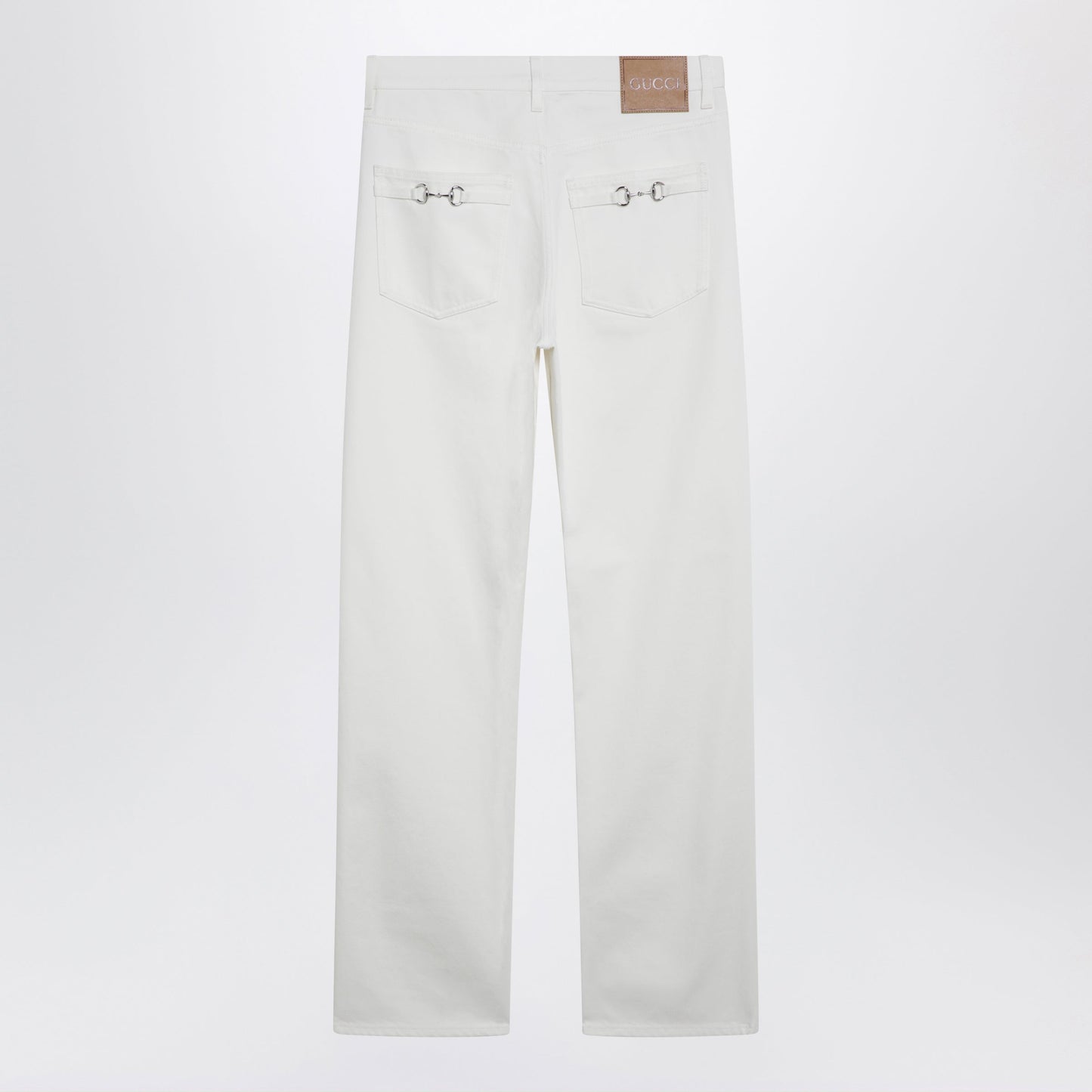 Gucci White Trousers With Horsebit Detail Men GUCCI