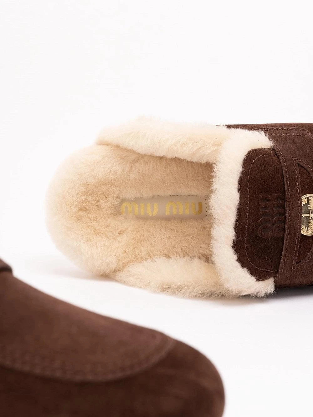 Miu Miu Women Suede And Shearling Mules MIU MIU