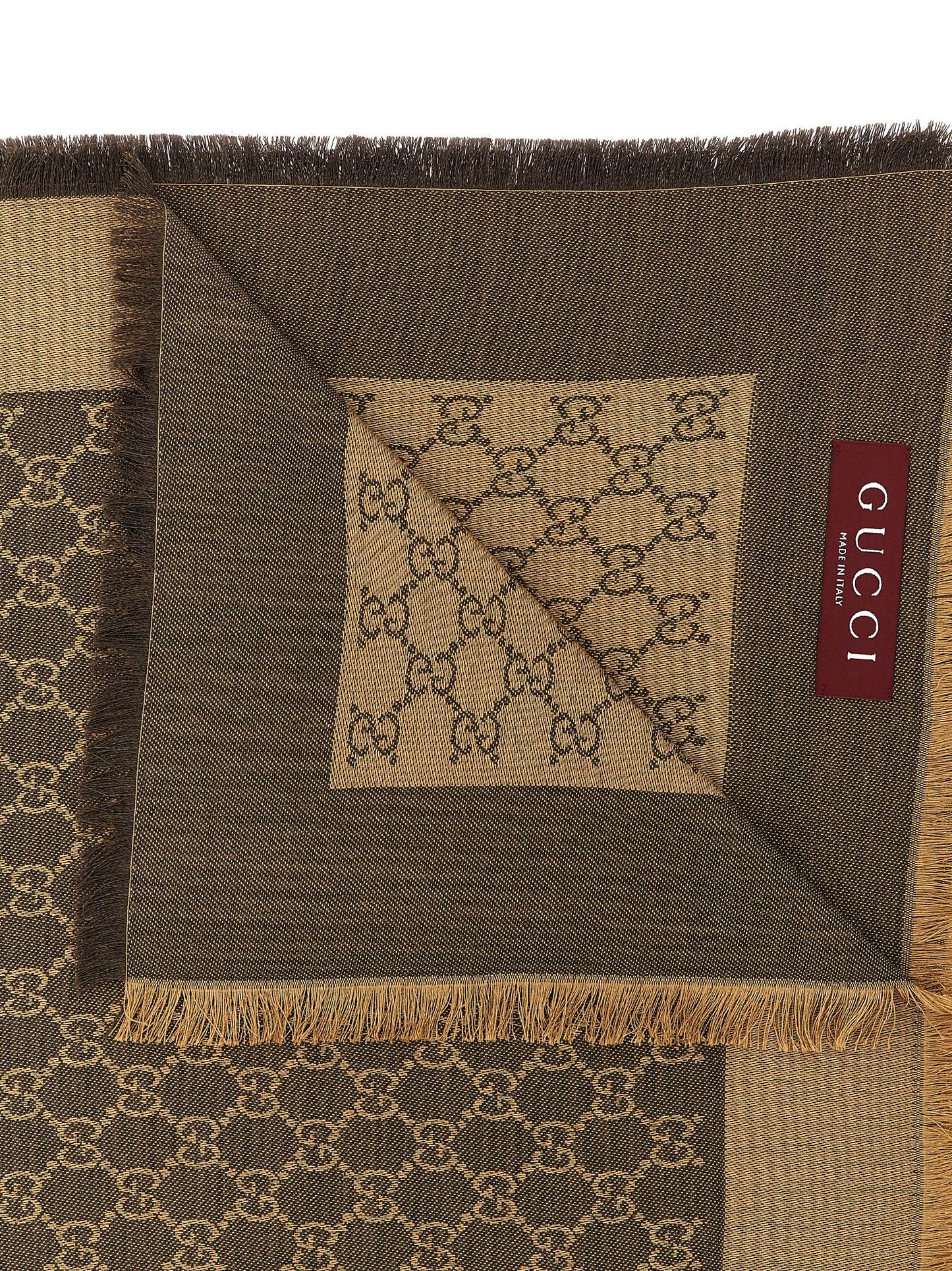 Gucci Women Wool And Silk Shawl Gg GUCCI