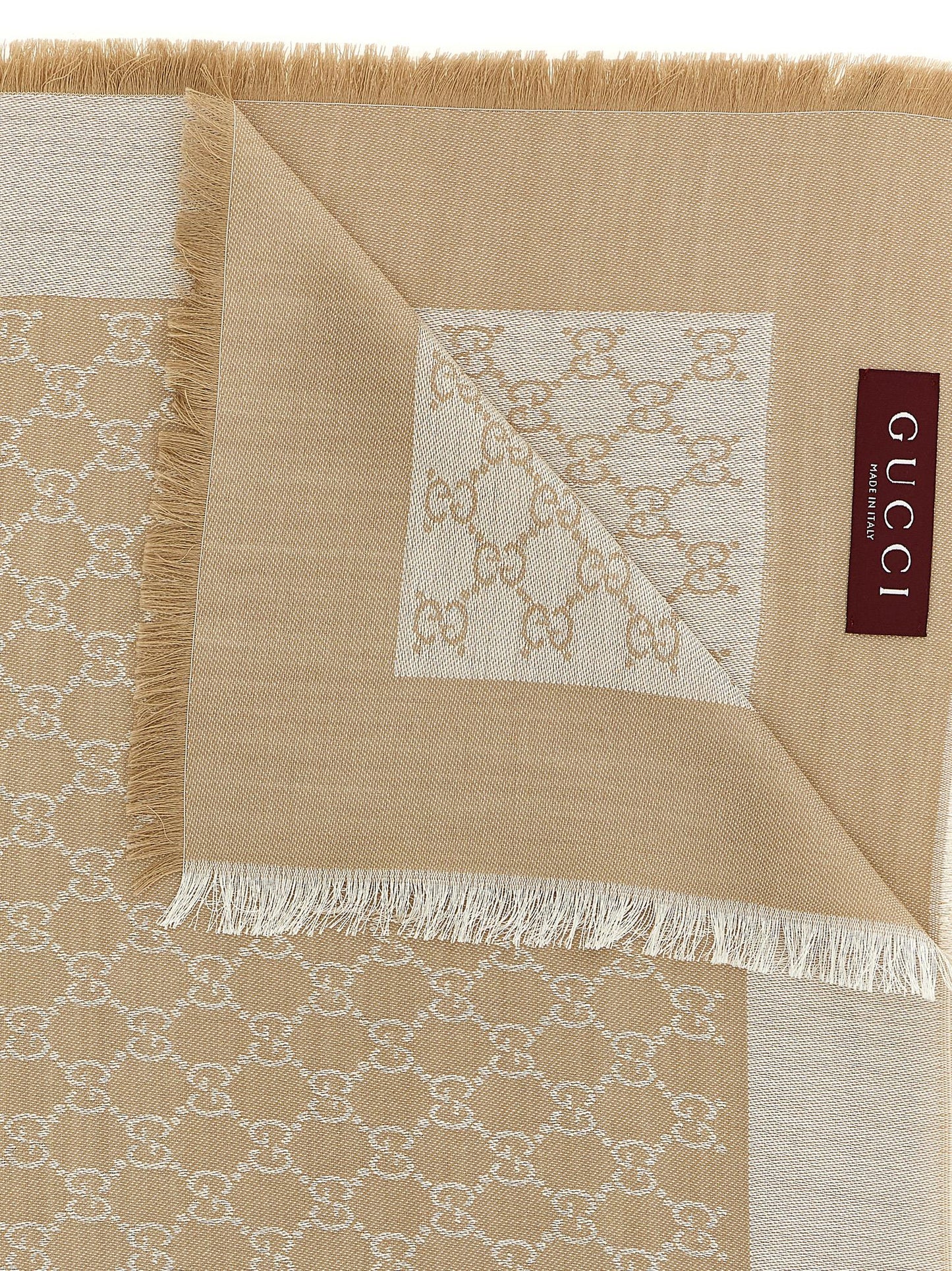 Gucci Women Wool And Silk Shawl Gg GUCCI