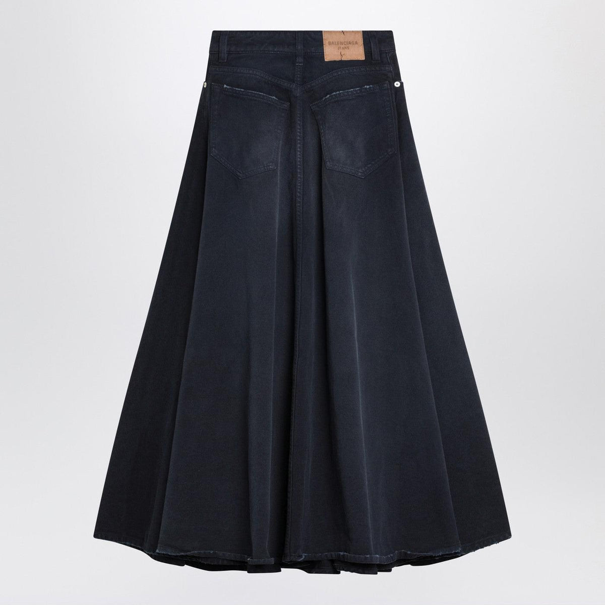 Balenciaga Navy Blue Maxi Godet Denim Skirt Women BALENCIAGA