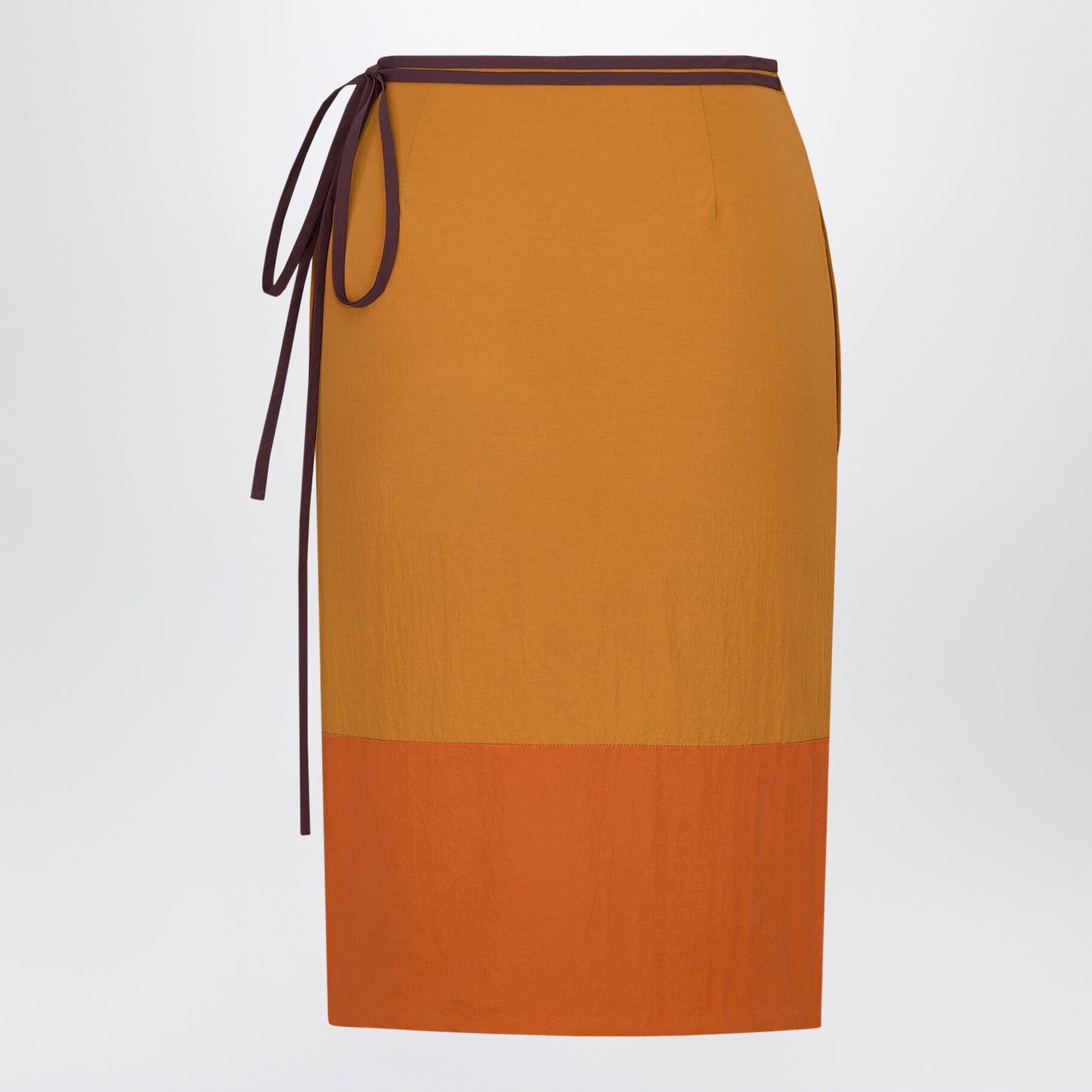 Saint Laurent Mid-Rise Pencil Skirt In Nylon, Yellow Women SAINT LAURENT