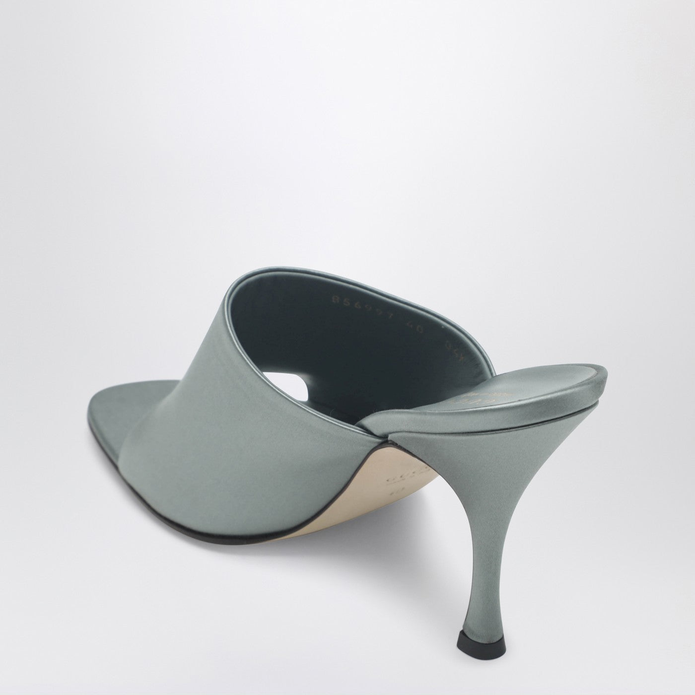Gucci Ocean Green Satin Slider Sandal Women GUCCI