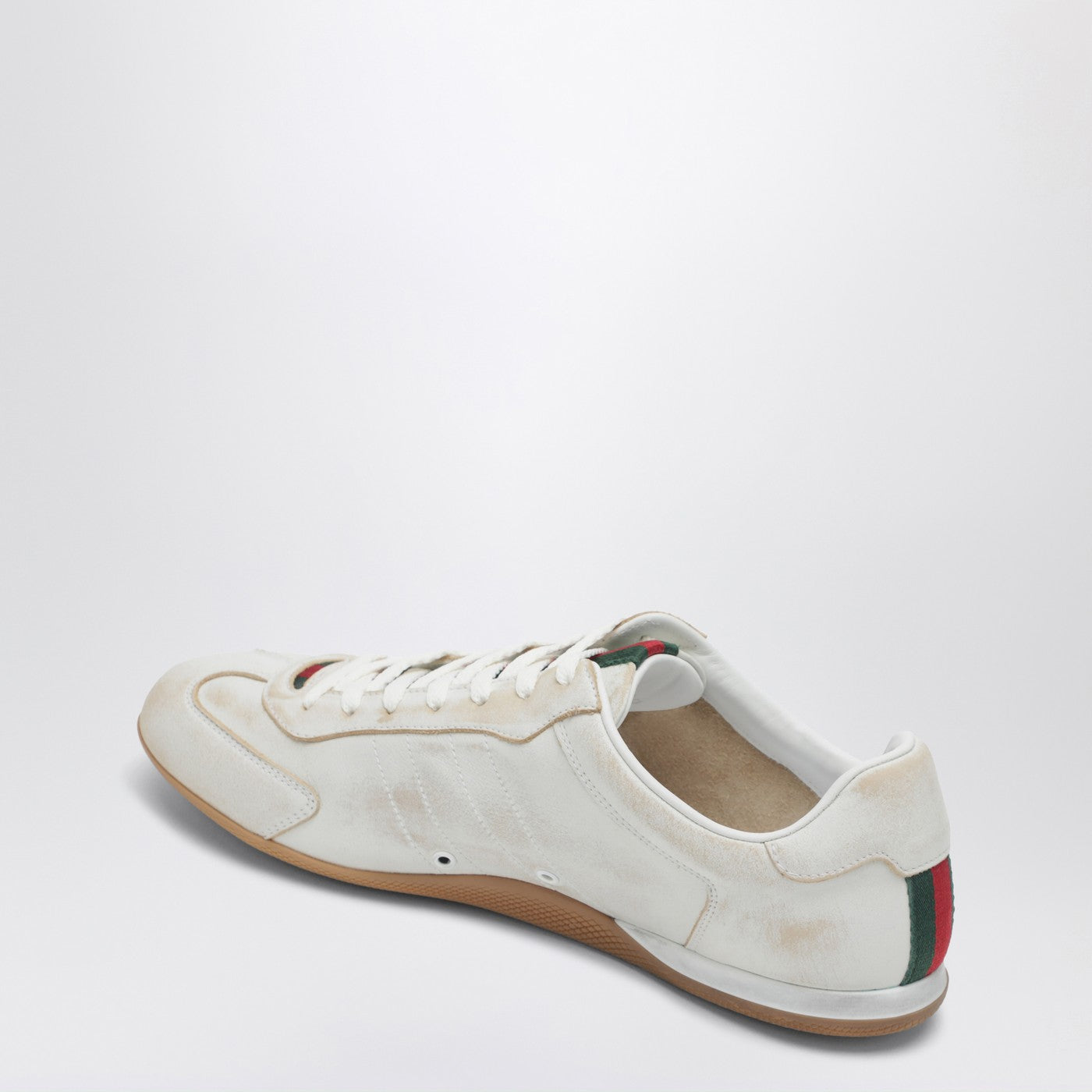 Gucci Gucci Shift Sneakers In White Delave-Effect Leather Women GUCCI