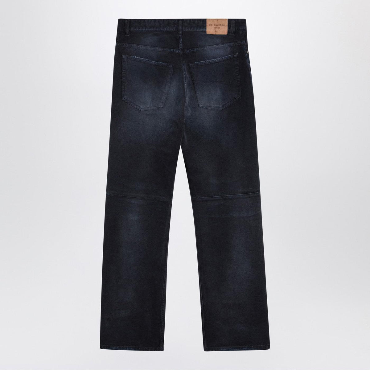 Balenciaga Wide-Leg Blue Washed-Effect Jeans Men BALENCIAGA